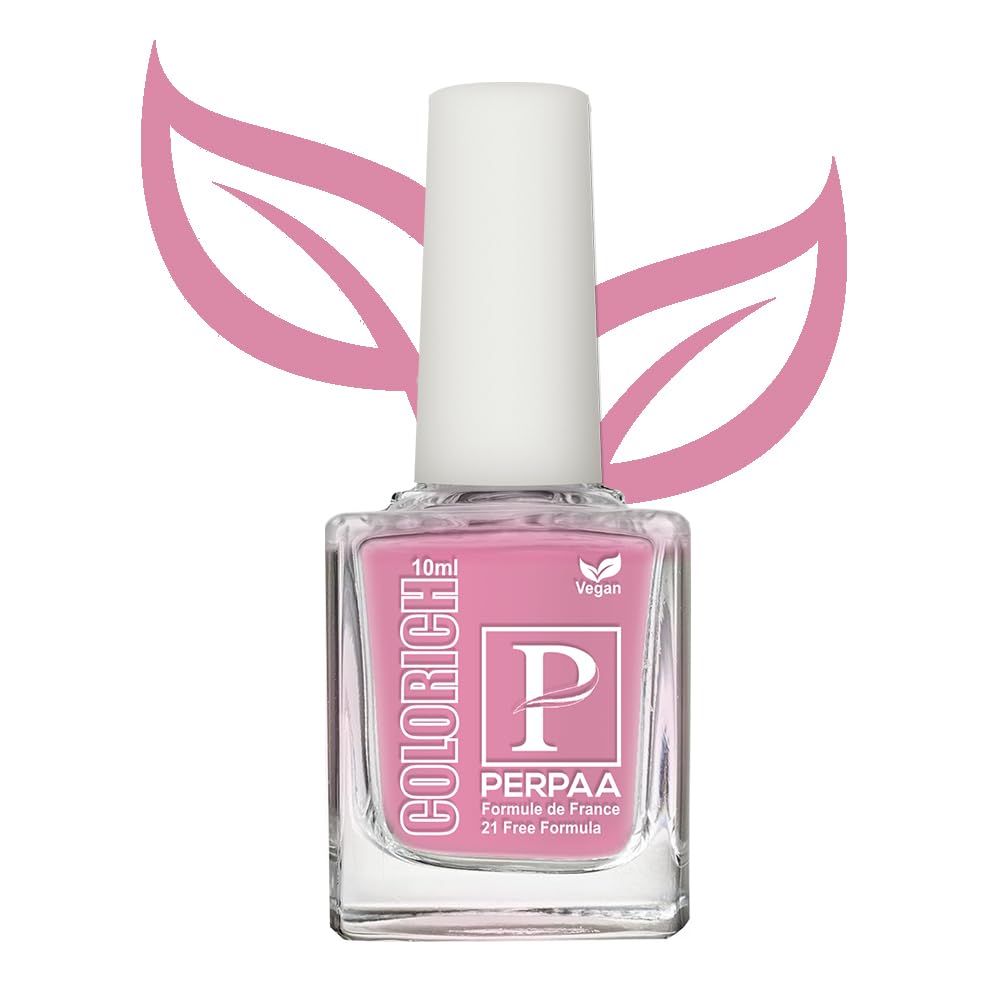 PERPAA Colorich Vegan Nail Polish - Baby Pink (10ml) | Quick Dry, High Shine, Long Lasting & Chip Resistant | Cruelty-Free & Non-Toxic Formula | Perfect for Everyday Wear, Date Nights & Special Occasions