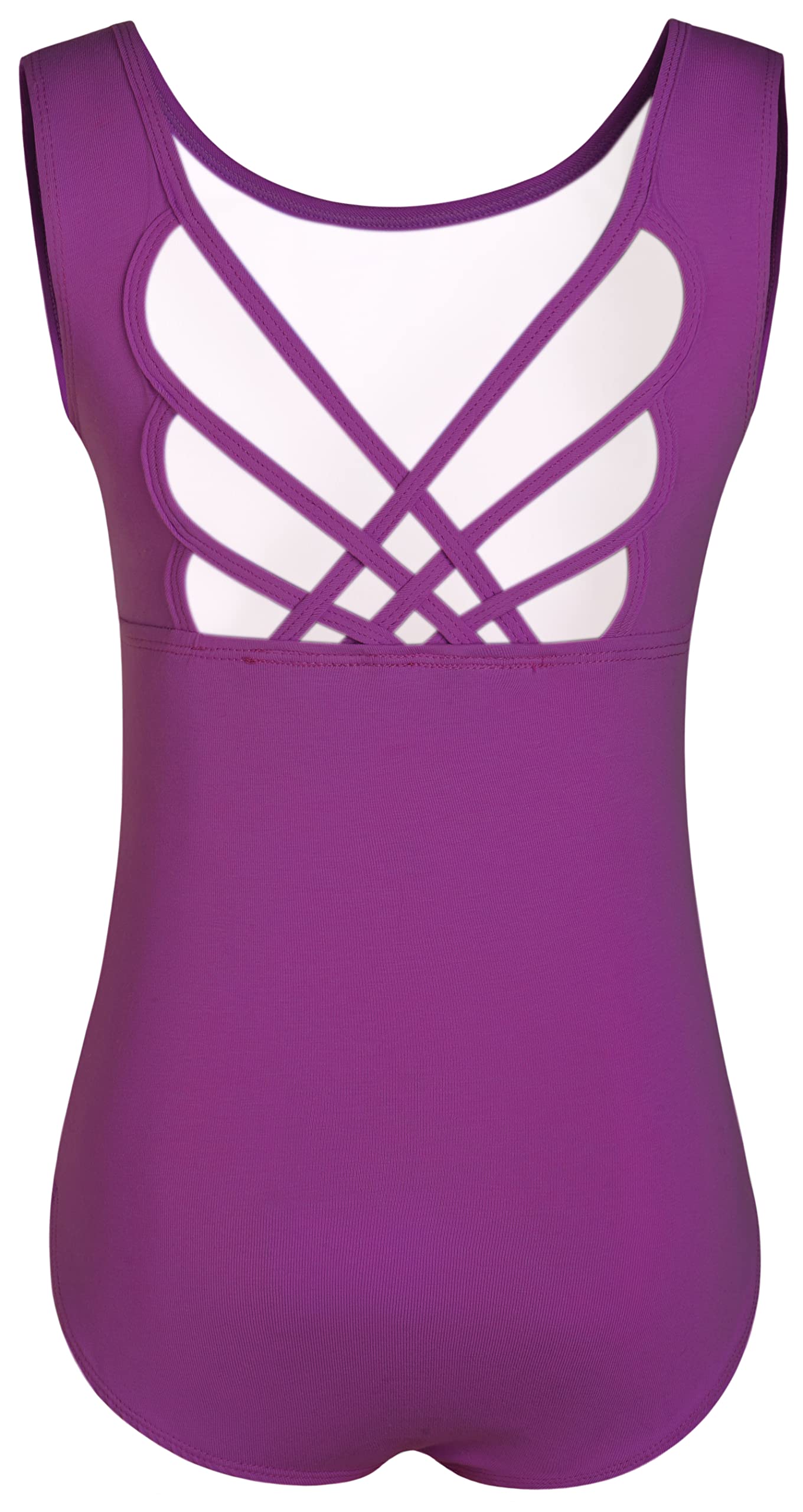 Girls' Ballet Dance Leotard with Butterfly Crisscross Straps - Sleeveless Tank Leotards for Ballet Class, Dance Practice & Performance
