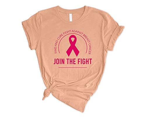 Join The Fight Breast Cancer Awareness Shirt - Pink Ribbon Support Tee for Women & Men - Perfect for Fundraisers, Walks & Survivor Support