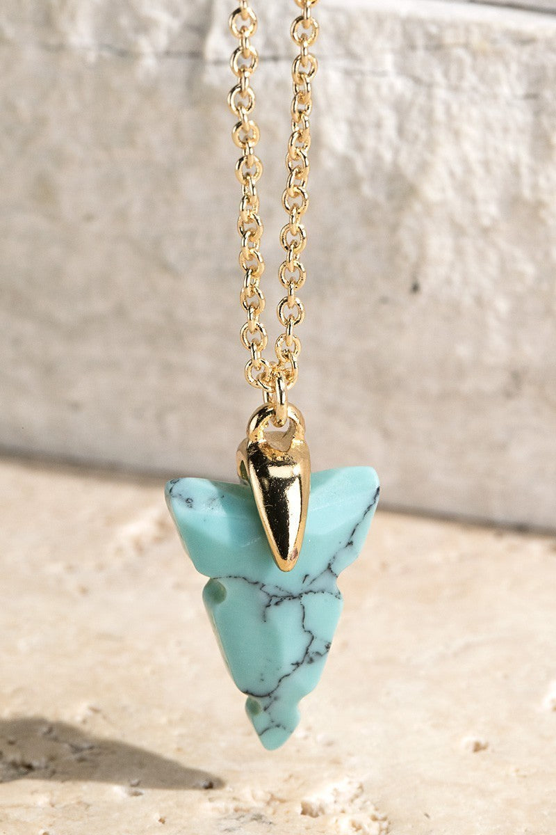 Natural Stone Arrowhead Necklace with Genuine Turquoise - Handmade Boho Jewelry for Women - Perfect for Outdoor Adventures, Festivals & Spiritual Healing