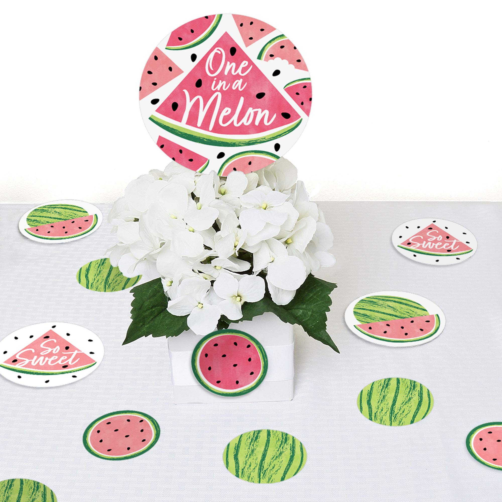 Sweet Watermelon Giant Circle Confetti - 27-Pack Large Fruit Party Decorations for Birthday, Baby Shower & Summer Celebrations