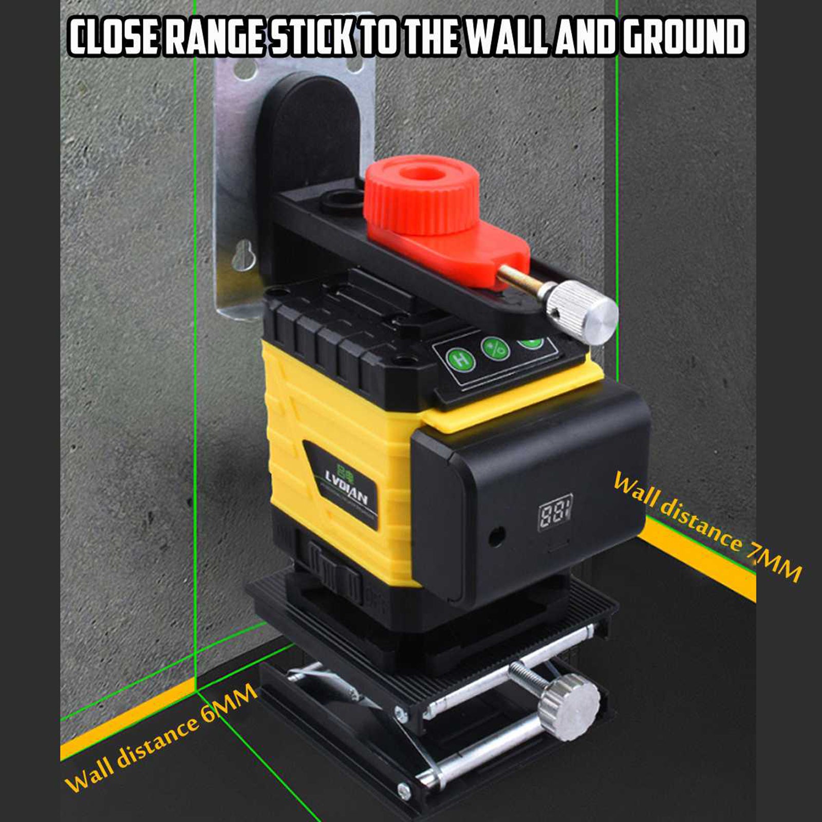 16 Line Laser Level 4D Green Beam Self-Leveling 360° Rotary Cross Line Laser for Construction, Woodworking, Tile Installation and DIY Projects