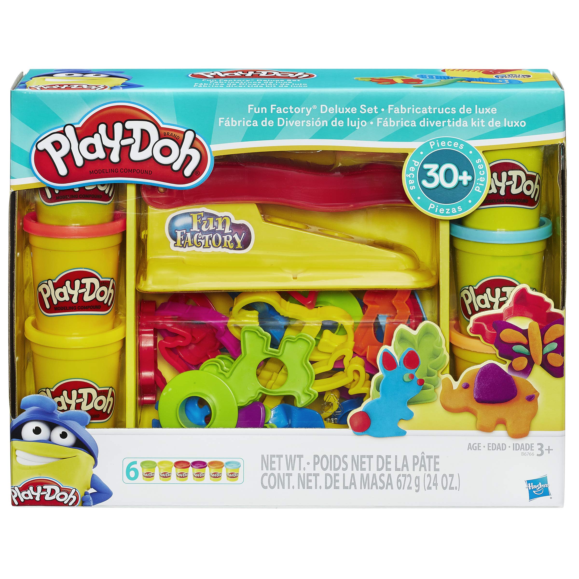 Play-Doh Fun Factory Deluxe Set with 31 Tools & 6 Cans - Creative Arts & Crafts Kit for Kids Ages 3+ | Easter Gifts for Boys & Girls, Preschool Learning Toys | Amazon Exclusive | Perfect for Birthday Parties & Classroom Activities