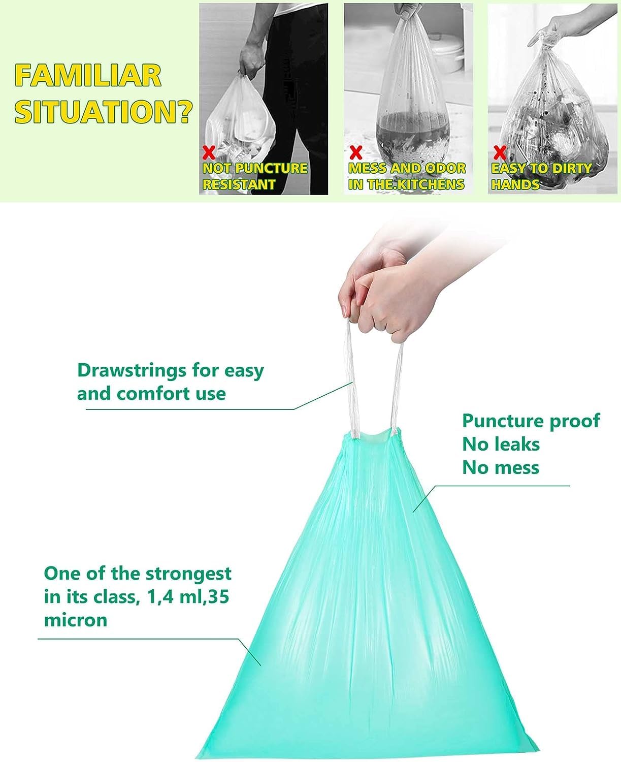 AYOTEE 8 Gallon Compostable Trash Bags - 50 Count Eco-Friendly Small Garbage Bags for Kitchen, Bathroom & Office Waste Disposal - Strong Biodegradable Trash Liners for Sustainable Living
