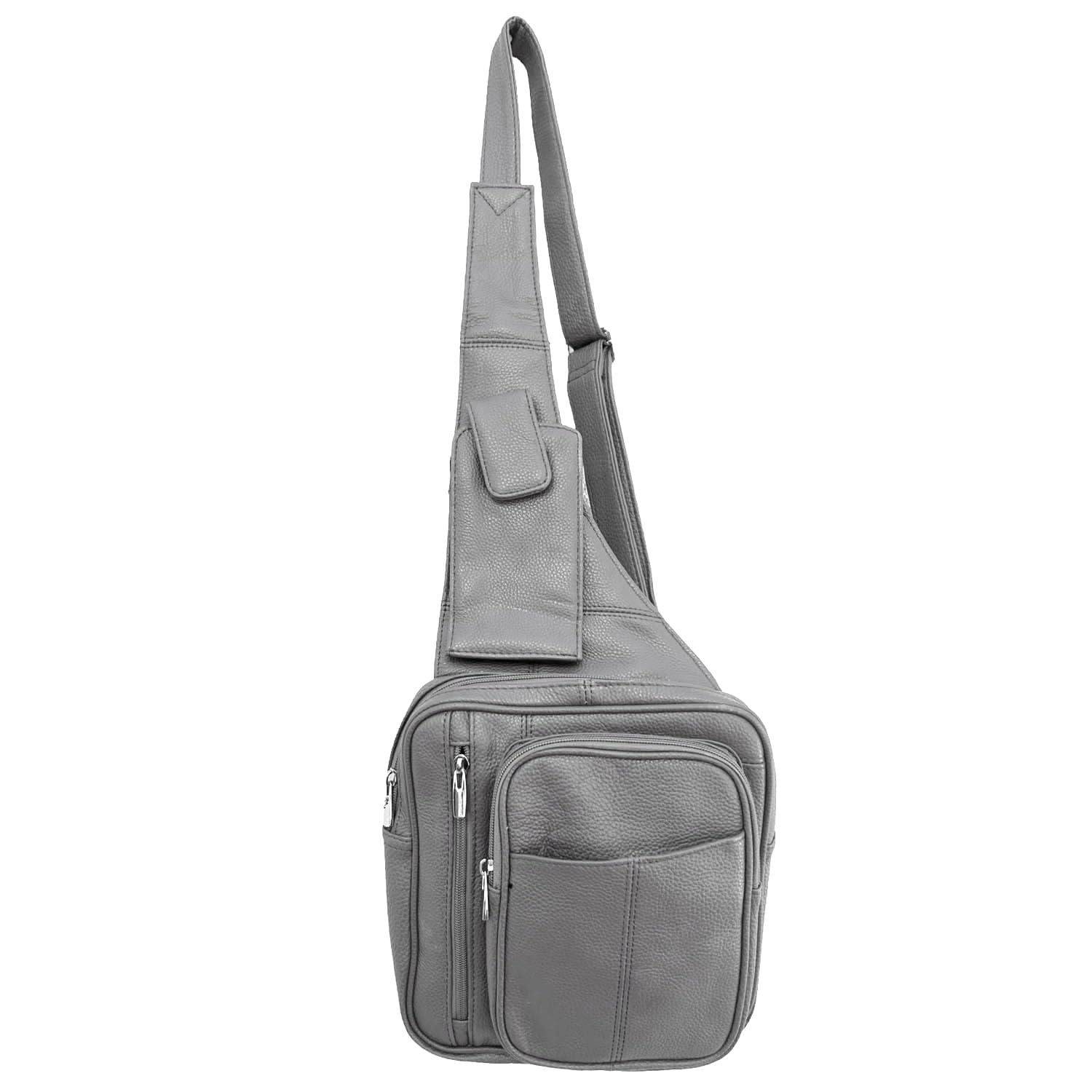 SILVERFEVER Genuine Leather Sling Backpack - Unisex Crossbody Bag for Men & Women - Perfect for Travel, Hiking, and Daily Commute