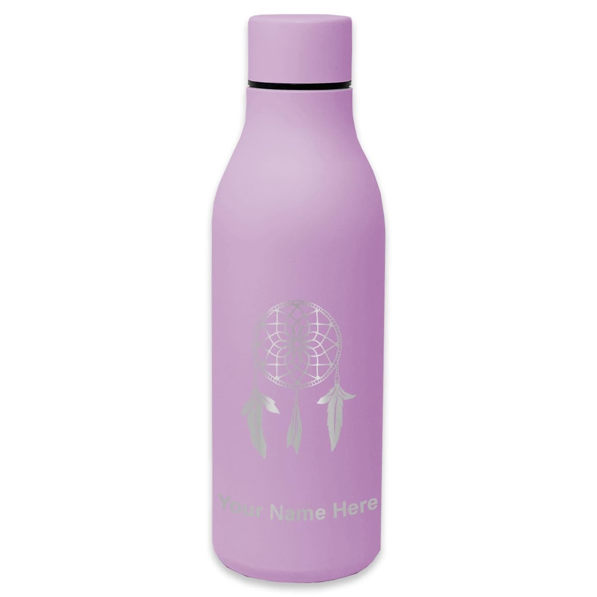 LaserGram Double Wall Insulated Stainless Steel Water Bottle with Dream Catcher Design - Personalized Engraved Name - Perfect for Gym, Hiking & Outdoor Activities