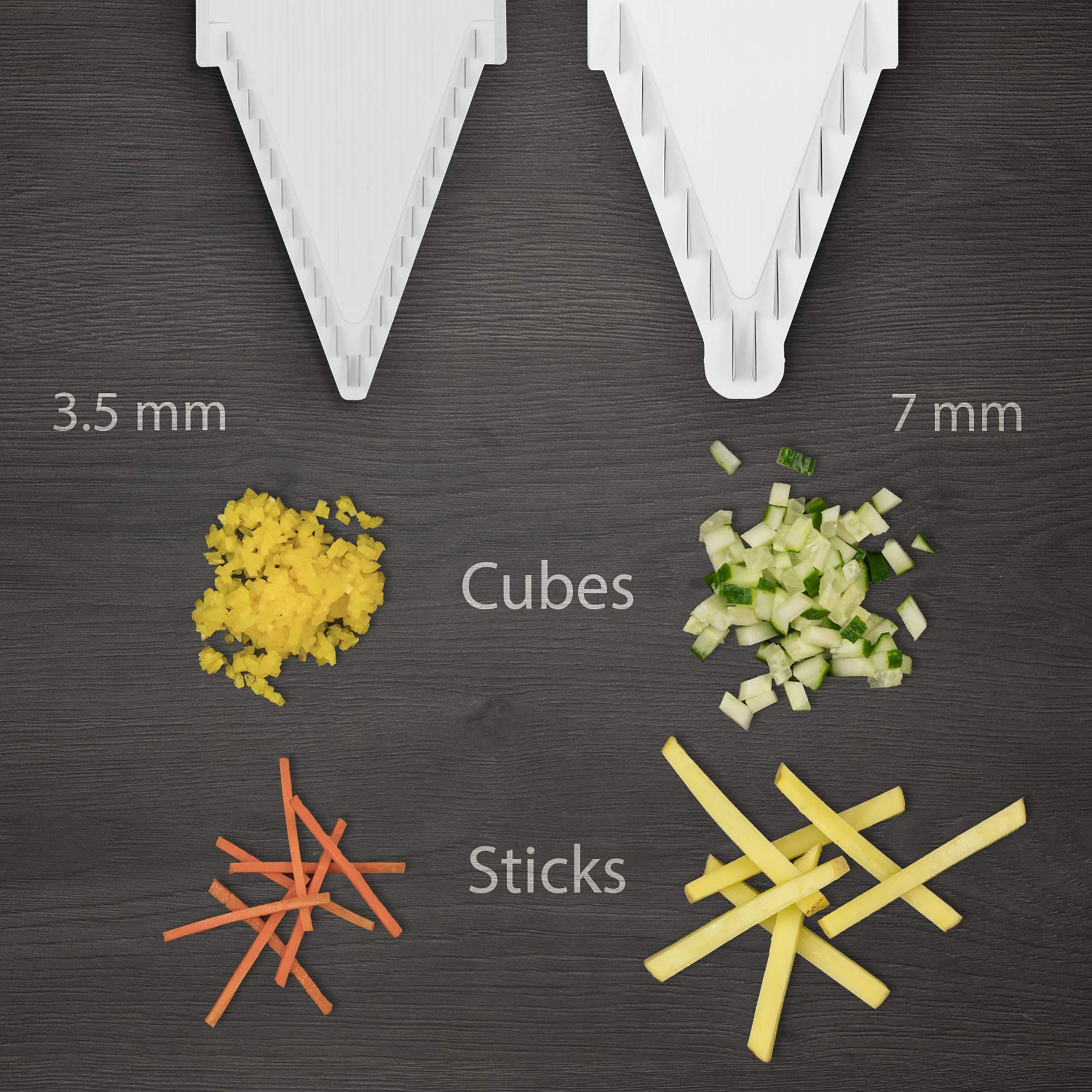 Swissmar V-Prep™ Mandoline Slicer - Professional Kitchen Tool for Julienne, Shred, Cube & Slice Vegetables - Multi-Function Bowl & Safety Holder Included - White - Perfect for Meal Prep, Salad Making & Healthy Cooking