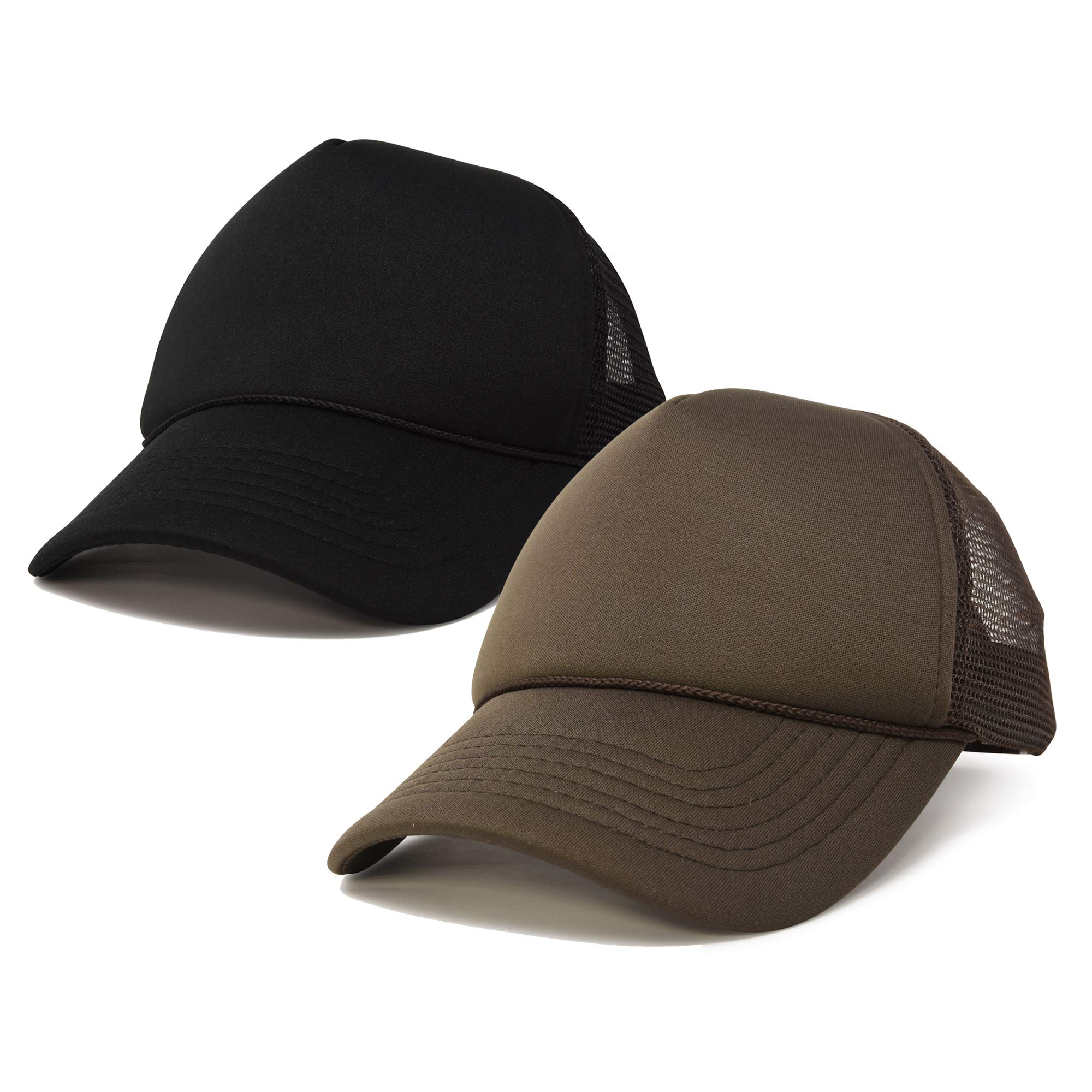 DALIX Solid Blank Trucker Hats Caps 2 Pack - Adjustable Mesh Back Baseball Cap for Men & Women - Perfect for Outdoor Activities, Sports, and Casual Wear
