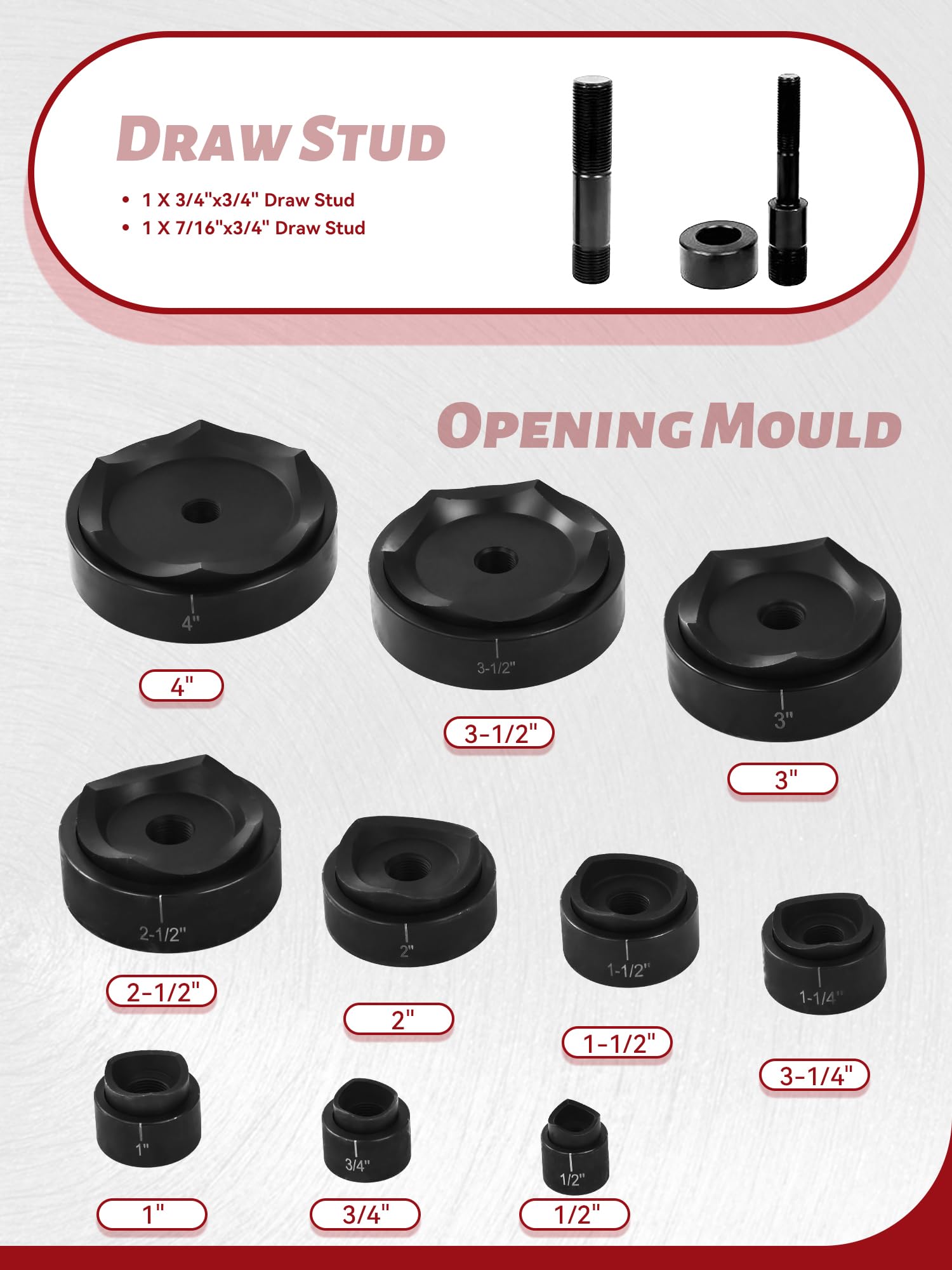 AMZCNC 15T Hydraulic Knockout Hole Punch Set (1/2