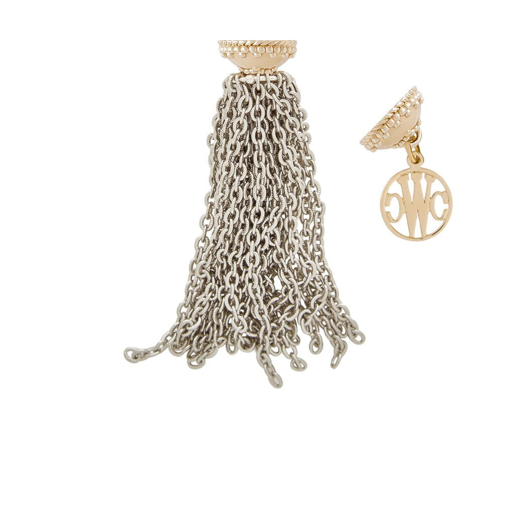 Clara Williams Belden Rhodium Tassel Necklace - Elegant Dainty Chain Jewelry for Women, Perfect for Parties, Weddings & Everyday Wear