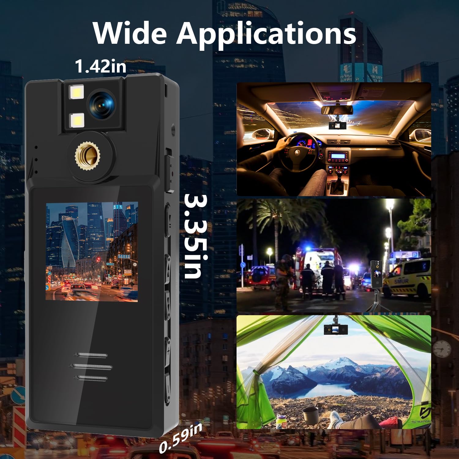 1080P HD Body Camera with Night Vision & 128GB - Police & Security Use