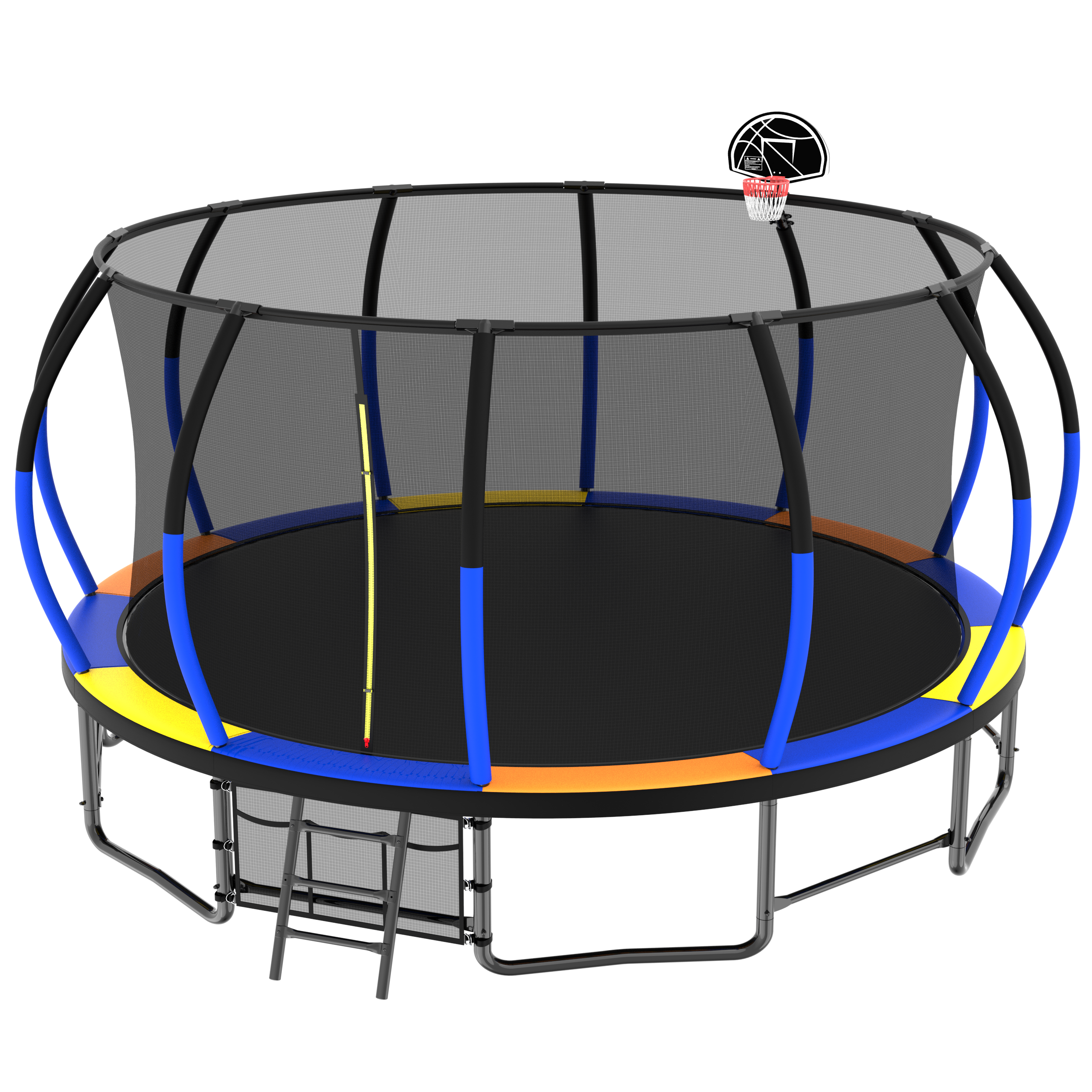 16FT Trampoline with Safety Enclosure - ASTM Approved Outdoor Trampoline for Kids with Ladder & Anti-Rust Coating | Perfect for Backyard Fun, Exercise, and Family Outdoor Activities