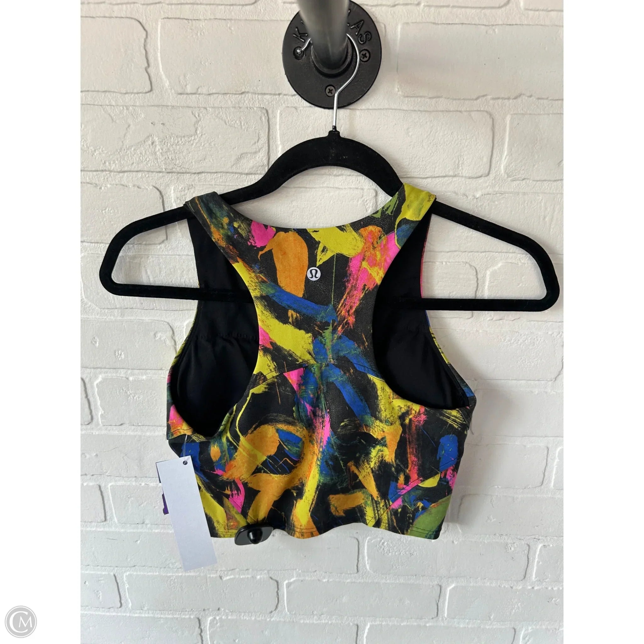 Lululemon Women's Athletic Sports Bra - Black & Yellow, Size Small - Perfect for Yoga, Running & Gym Workouts