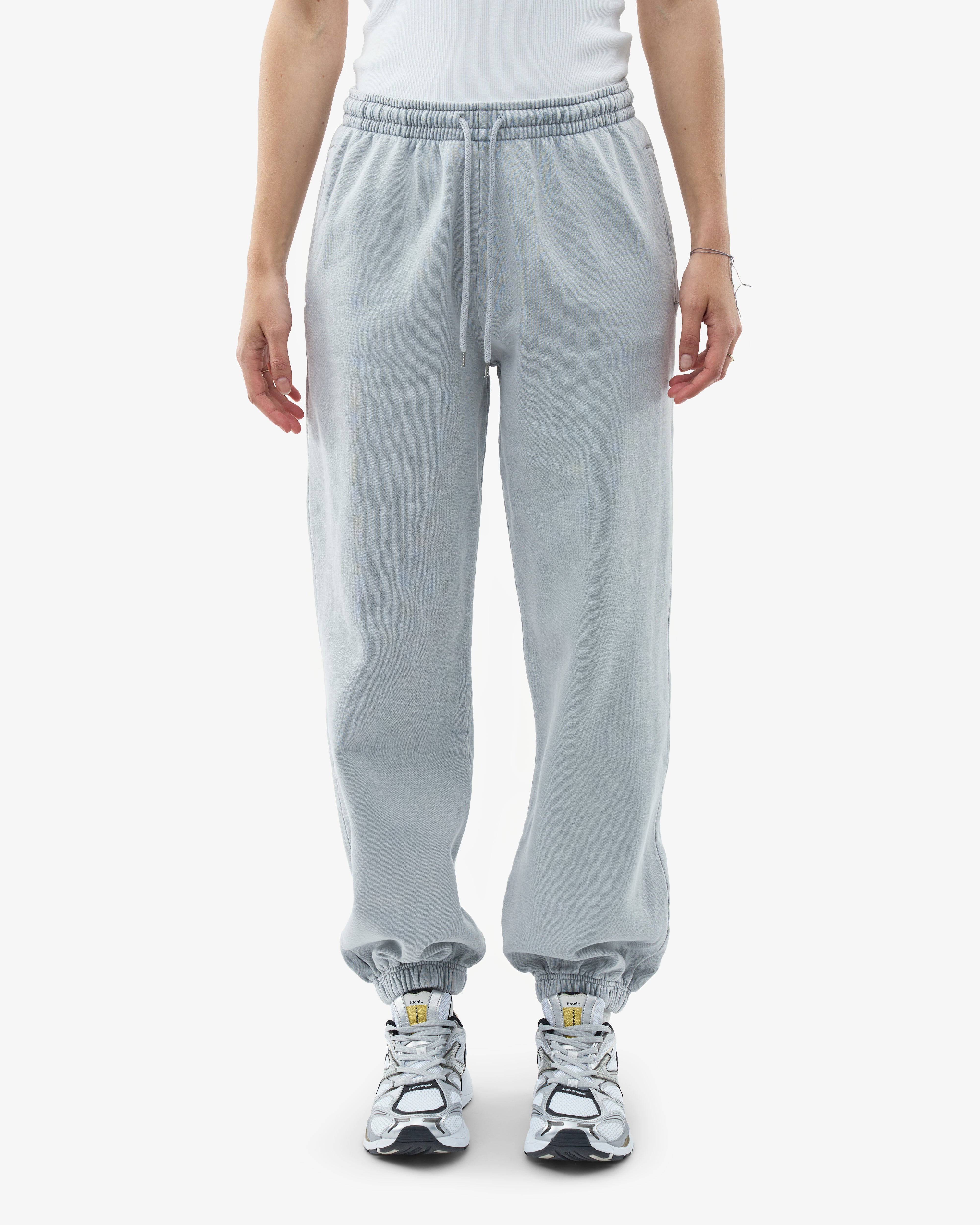 Organic Cotton Relaxed Fit Sweatpants for Men & Women - Faded Grey | Comfortable Lounge Pants for Yoga, Running & Home Wear