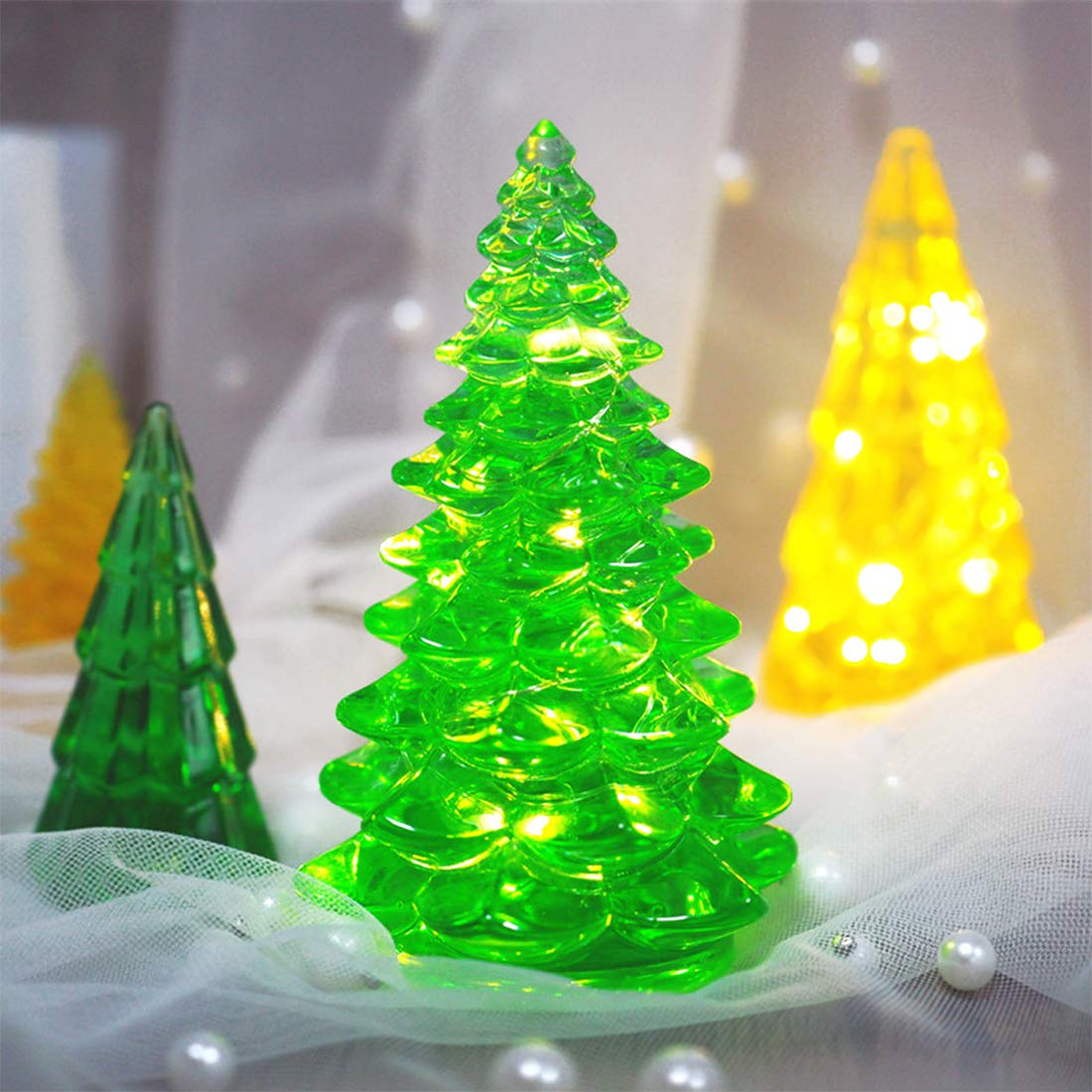 FineInno 2 Pack 3D Christmas Tree Silicone Mold Set - DIY Epoxy Resin, Soap, Candle & Wax Crafting Kit for Holiday Ornaments, Pine Cone Decorations - Perfect for Christmas DIY Projects, Home Decor & Gift Making