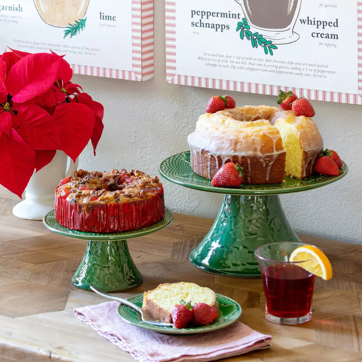 Elegant Green Glazed Cake Stand - 12 Inch Decorative Dessert Display for Weddings, Birthdays & Parties - Perfect for Showcasing Cakes, Cupcakes & Pastries