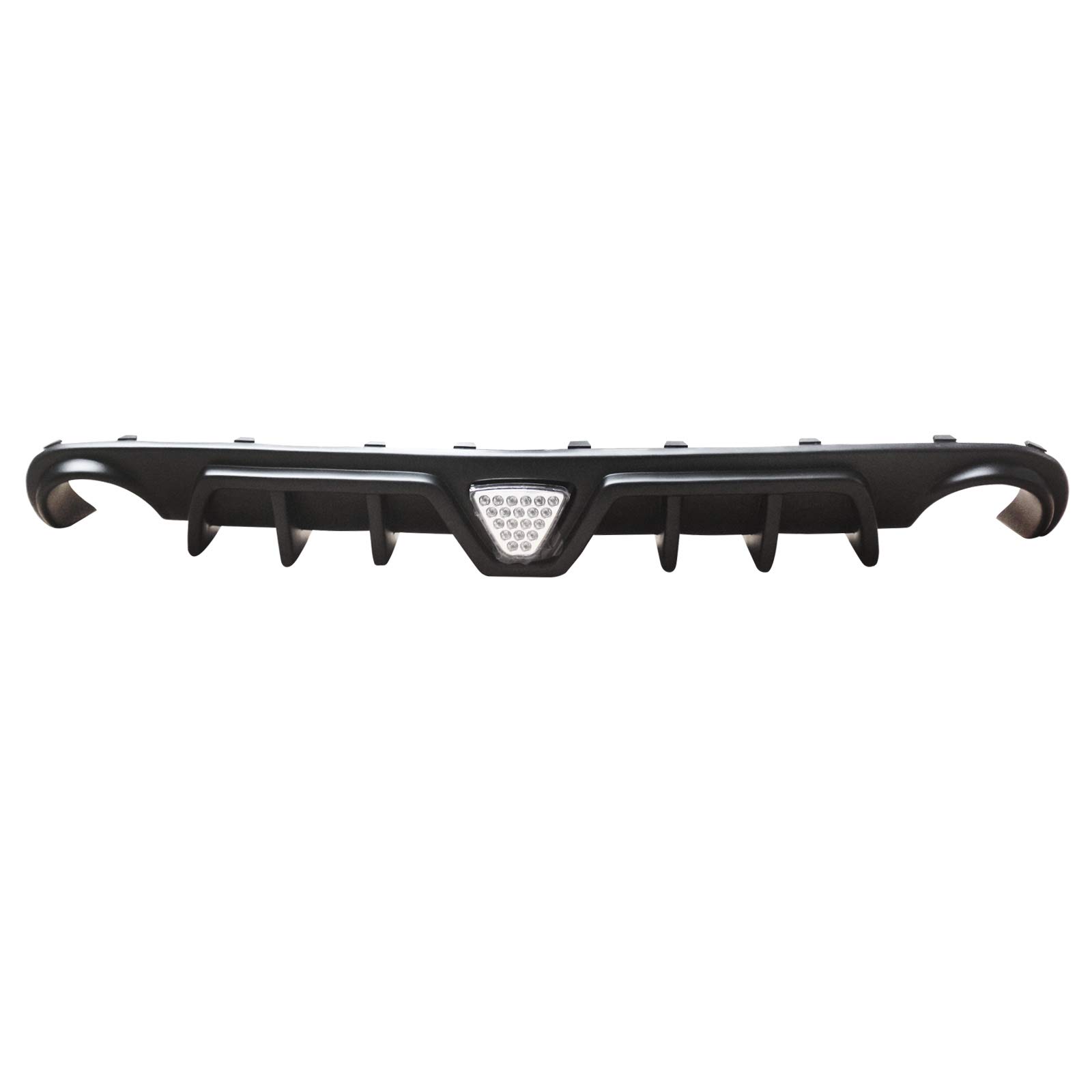 NINTE Rear Diffuser for 2012-2014 Chrysler 300 SRT8 | Real LED Light | Shark Fin Design | PP Matte Black Lower Bumper Lip | Enhances Aerodynamics & Style for Street Racing & Car Shows