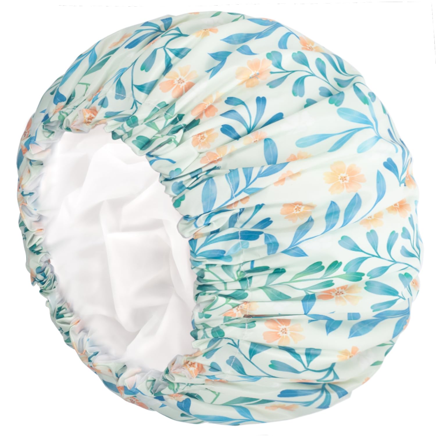Waterproof Shower Caps for Women - Double Layer Reusable Bath Cap with EVA Lining for All Hair Lengths | Soft & Large Shower Cap for Swimming, Spa, Hair Care & Travel