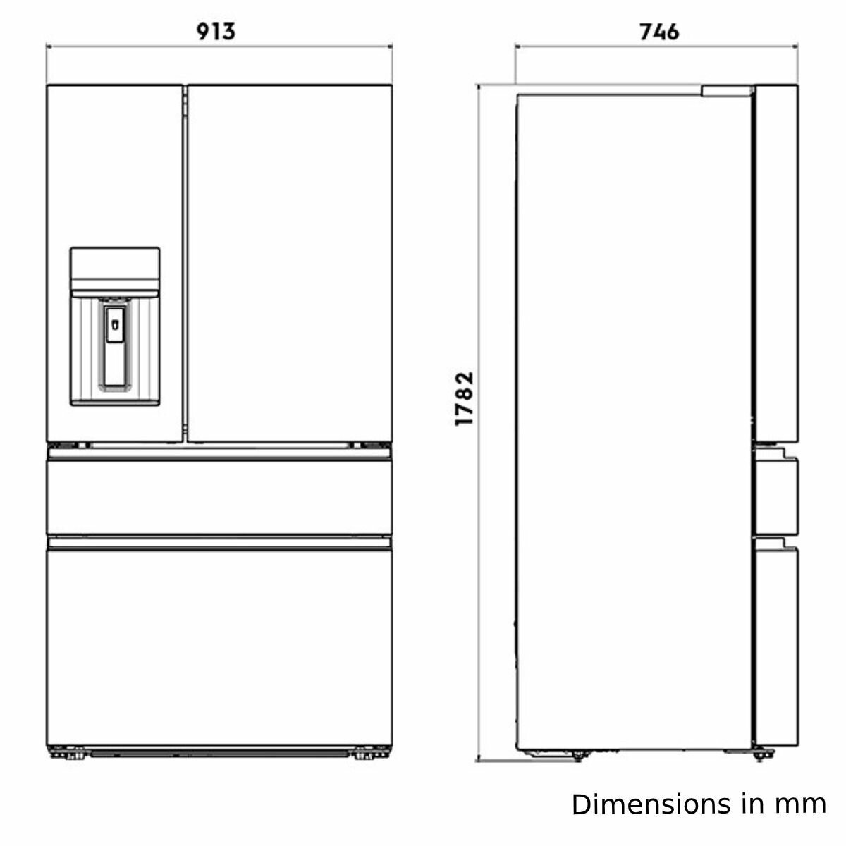 Electrolux 609L French Door Refrigerator EHE6899BA - Energy Efficient Stainless Steel Fridge for Modern Kitchens & Large Families