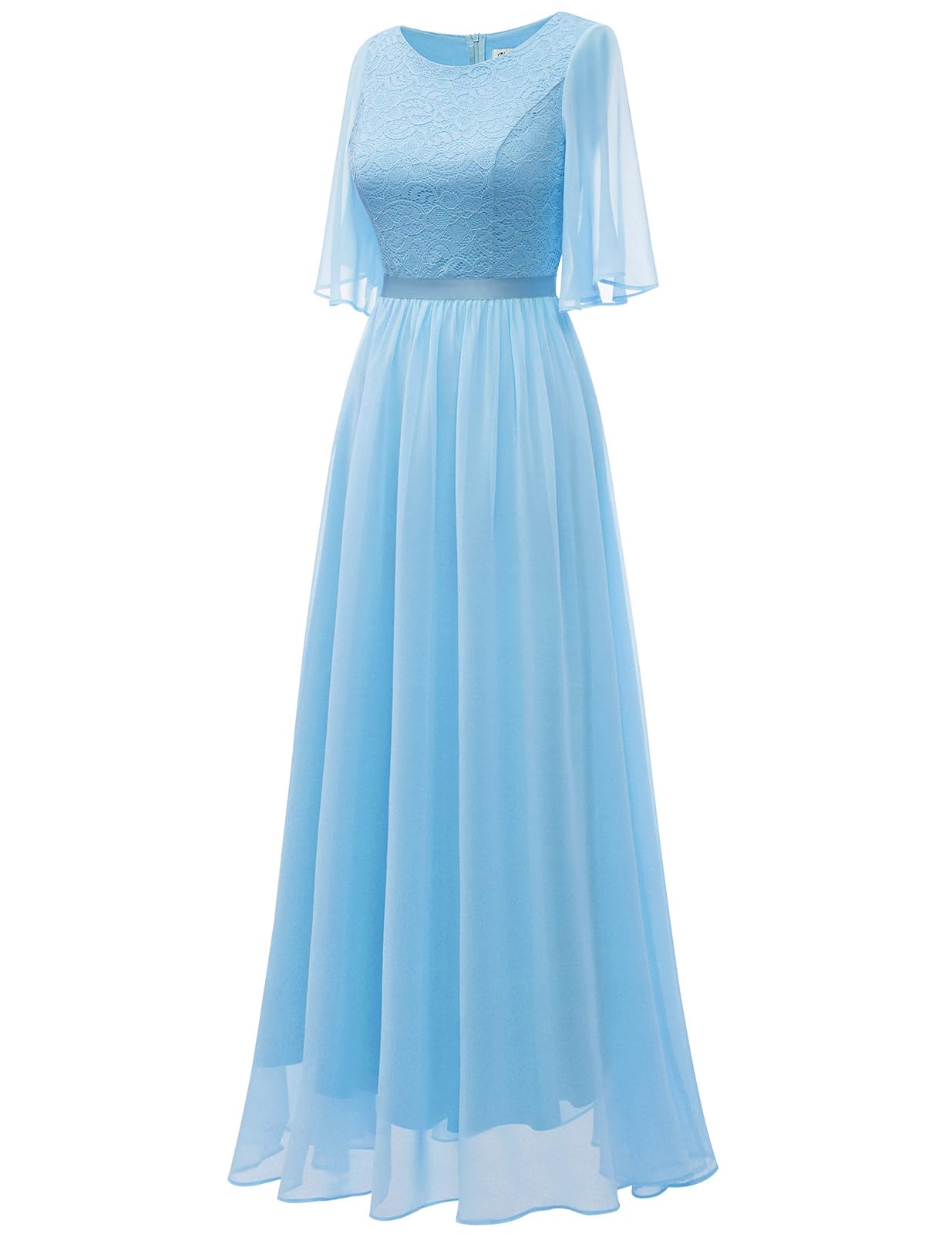 Elegant Lace Bridesmaid Dress for Women - Formal Evening Gown Chiffon Wedding Guest Dress for Prom, Parties & Special Occasions