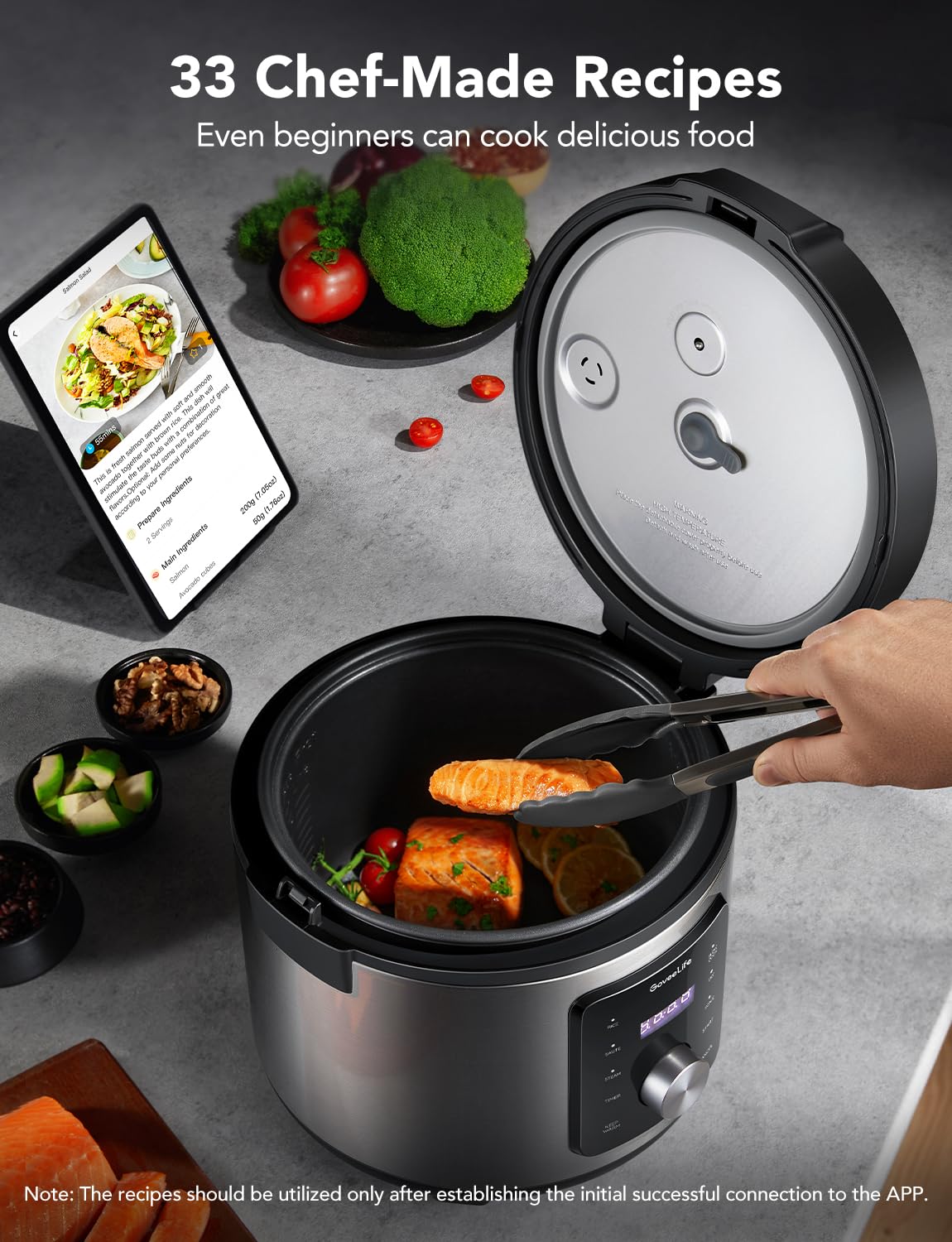 GoveeLife 6-in-1 Smart Rice Cooker & Multi-Cooker - 1000W 10-Cup (5.2Qt) Slow Cooker, Yogurt Maker, Steamer & Food Warmer with App Control & 33 Recipes - Perfect for Meal Prep, Family Dinners & Healthy Cooking