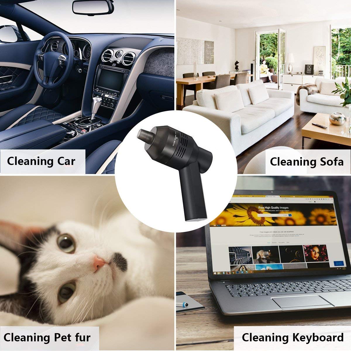 Best Cordless Mini Vacuum Cleaner - Portable USB Rechargeable for Car, Laptop, Keyboard, Sewing Machine | Powerful Dust & Hair Removal for Home, Office, Travel | Compact Desktop Crumbs Cleaner