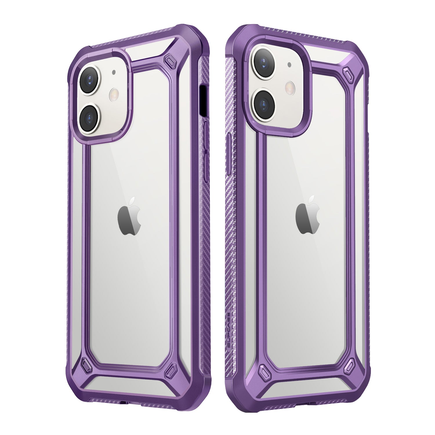 iPhone 12 Pro 6.1 Inch Unicorn Beetle Pro Series Case with Built-in Screen Protector - Shockproof Protective Cover in Clear Purple | Perfect for Outdoor Activities, Travel & Daily Use