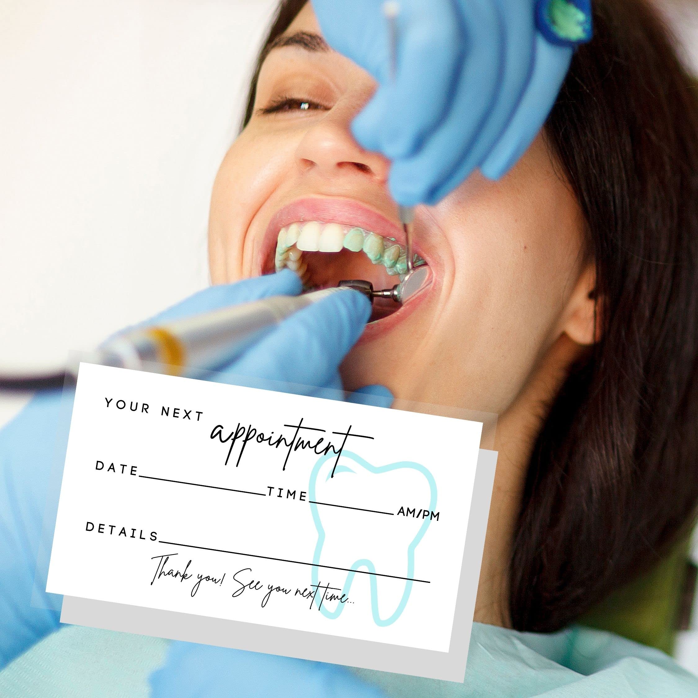 50 Pack Dental Appointment Reminder Cards | 2x3.5