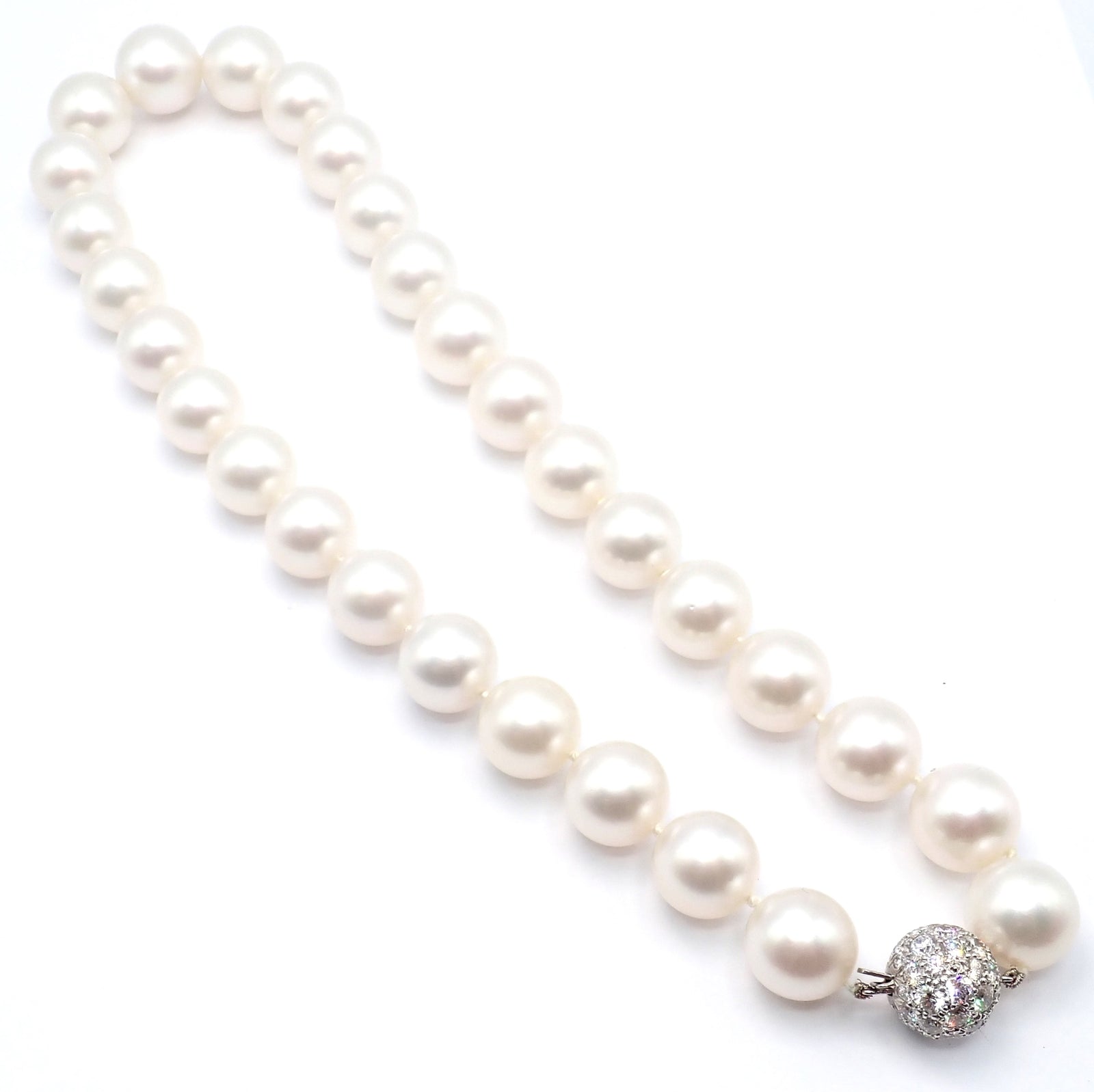 Authentic Tiffany & Co Platinum Diamond South Sea Pearl Necklace - Luxury Jewelry Gift for Women, Perfect for Weddings & Special Occasions
