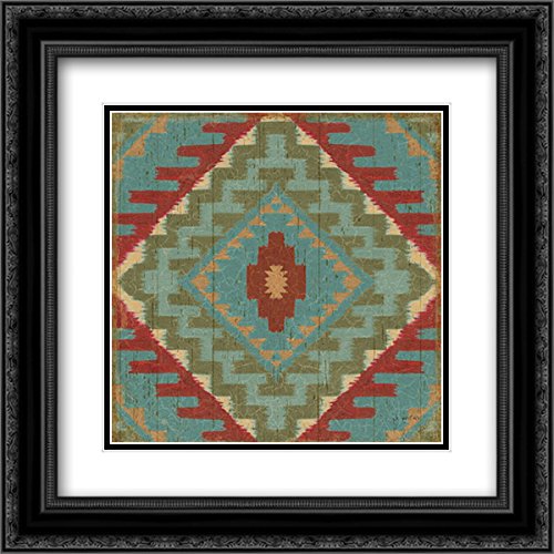 James Wiens 15x15 Black Ornate Framed Double Matted Museum Art Print - Country Mood Tile VII - Perfect for Living Room, Bedroom & Office Wall Decor