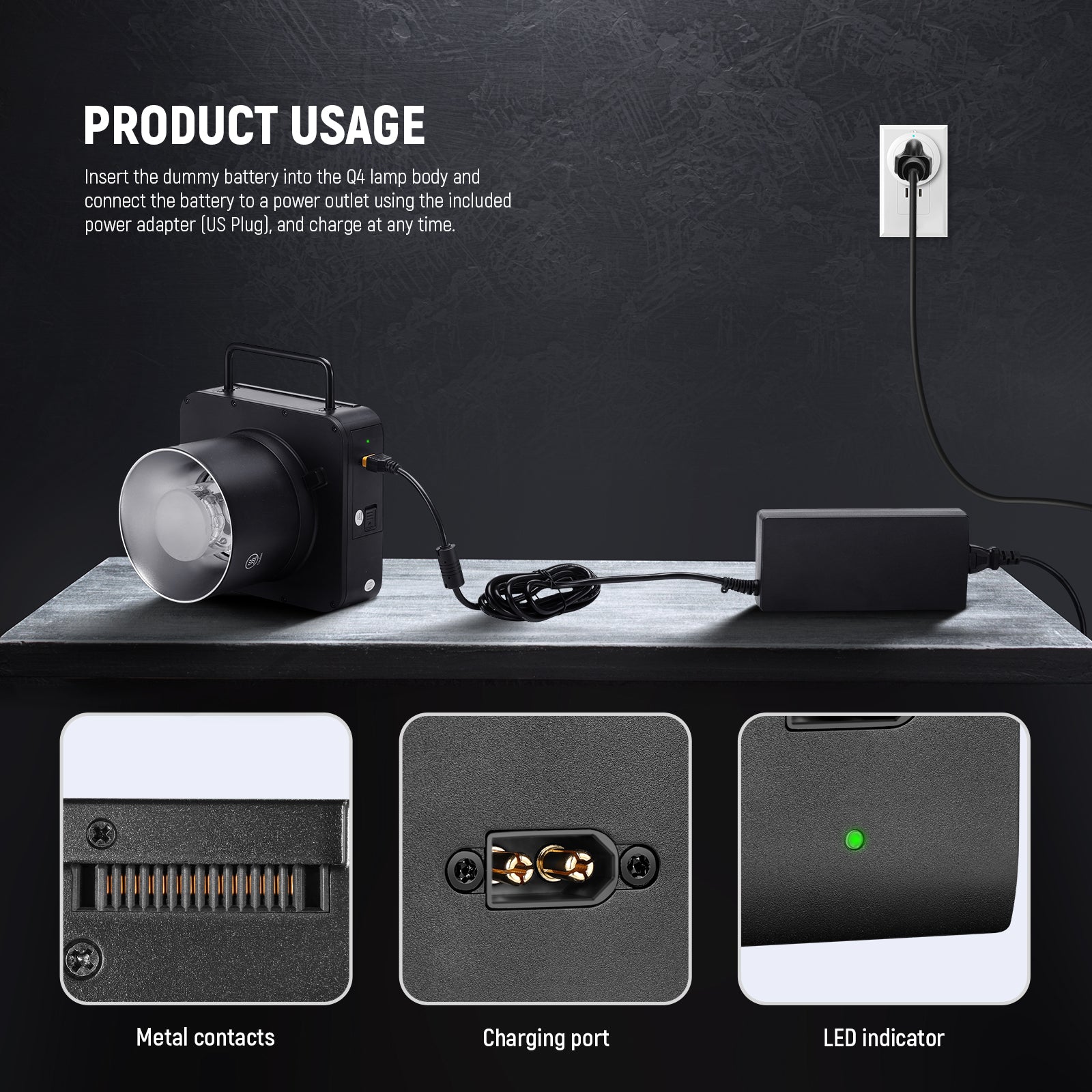 NEEWER NT Q4 Dummy Battery Kit for Canon Q4 - Replacement Power Supply for Continuous Shooting - Perfect for Photography, Videography & Live Streaming