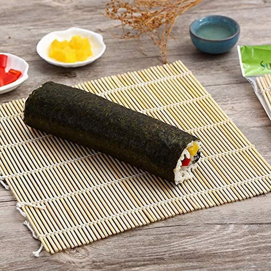 JapanBargain 1574 - 10.5 Inch Square Bamboo Sushi Rolling Mat for Homemade Sushi - 1 Pack - Perfect for Sushi Making at Home, Parties & Japanese Cuisine Lovers