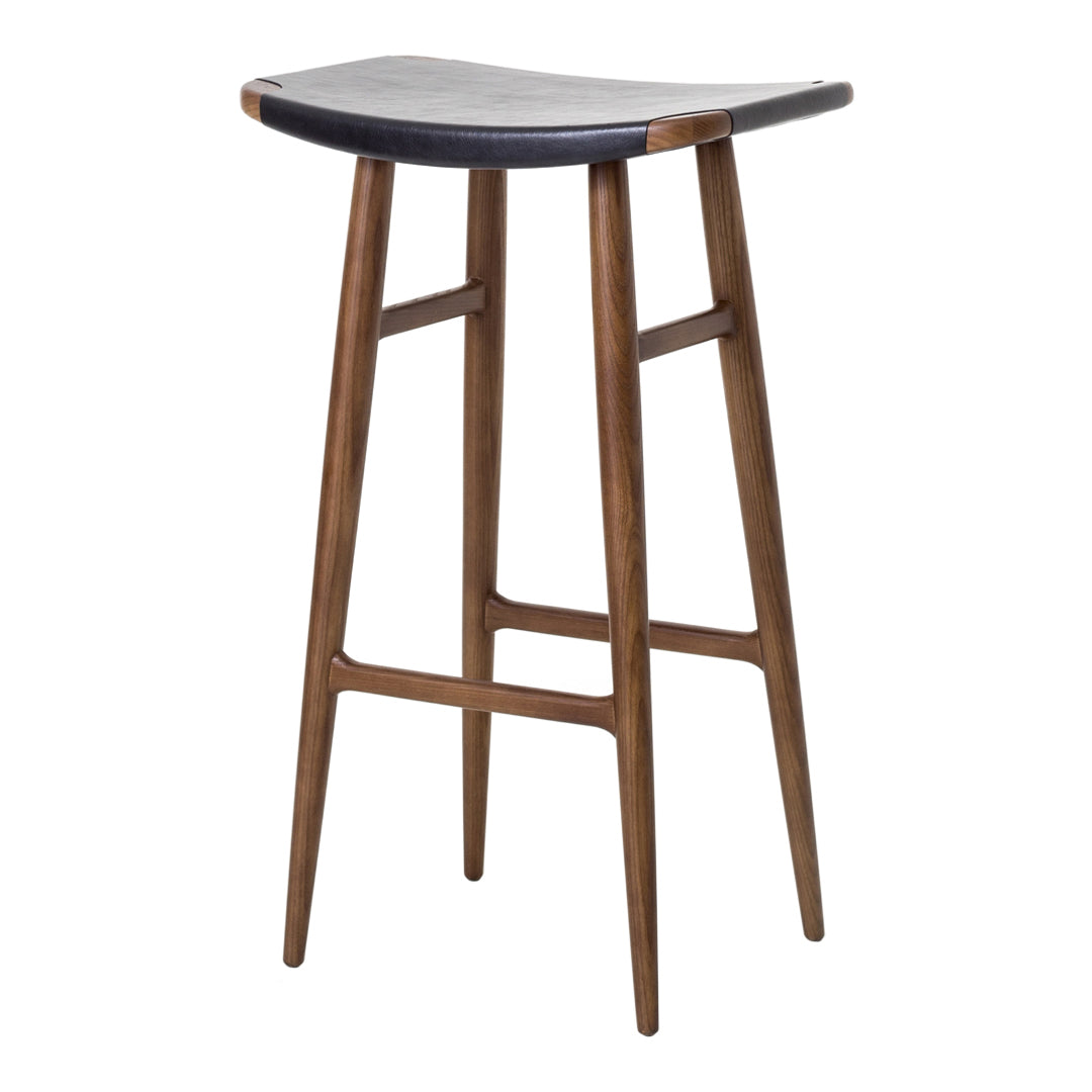 Premium Freja Bar Stool with Genuine Leather Seat - Modern Kitchen Island & Home Bar Stool for Dining & Entertaining