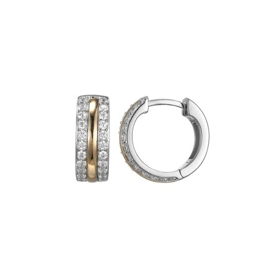 CZ Gold Plated Silver Huggie Hoop Earrings for Women - Minimalist Small Hoops for Everyday Wear - Perfect for Work, Date Night & Gifts
