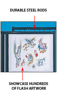 Double Sided Free Standing Flash Art Display - 18x24 Inches with 60 Flip Panels | Perfect for Art Galleries, Trade Shows & Retail Stores