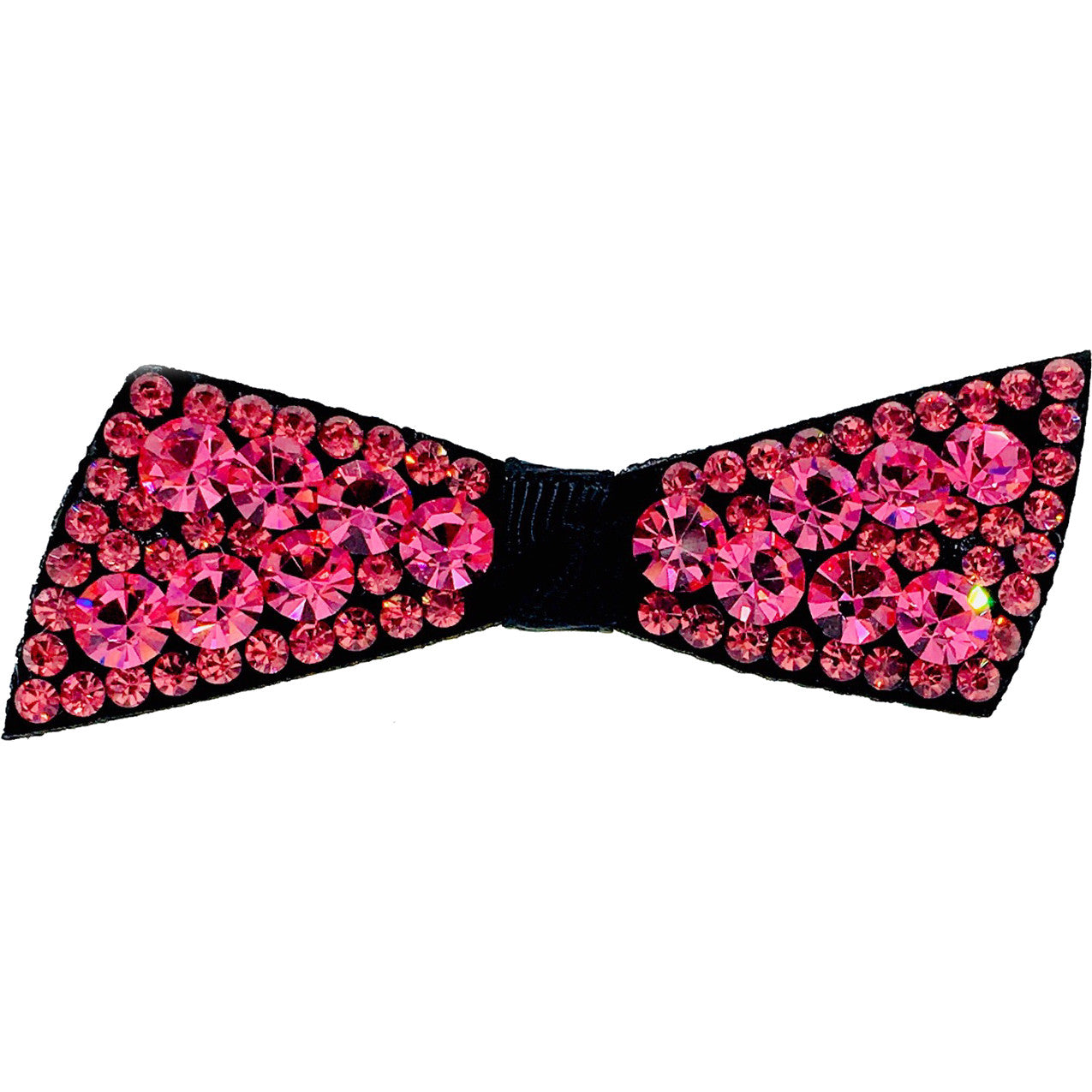 Swarovski Crystal Bow Knot Hair Clip - Elegant Acrylic Black Base with Hot Rose Pink Crystals | Perfect for Weddings, Parties & Everyday Glamour