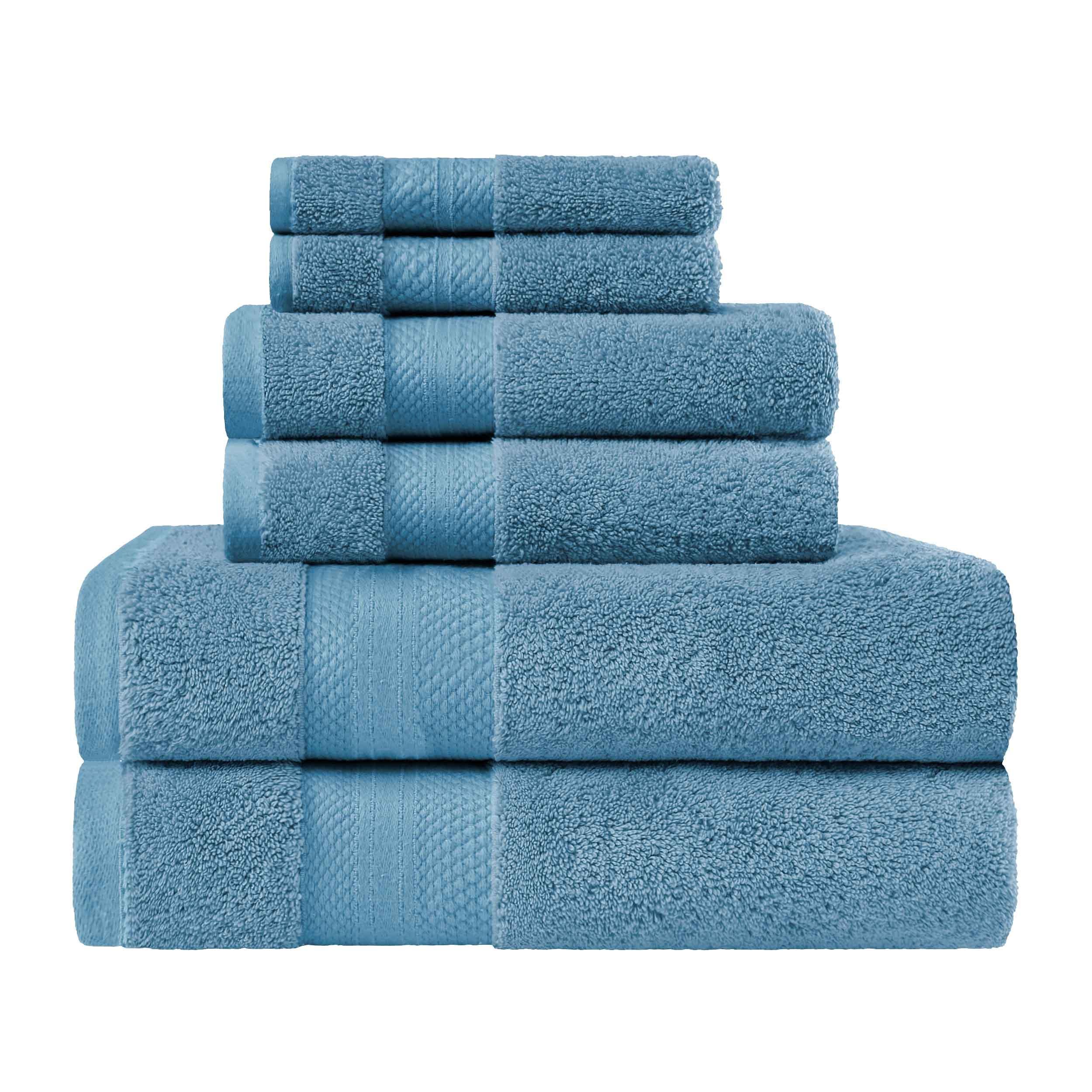 Premium 6-Piece Turkish Cotton Bath Towel Set - Ultra Soft, Highly Absorbent & Quick-Drying - Luxury Spa, Bathroom & Beach Essentials for Home & Travel