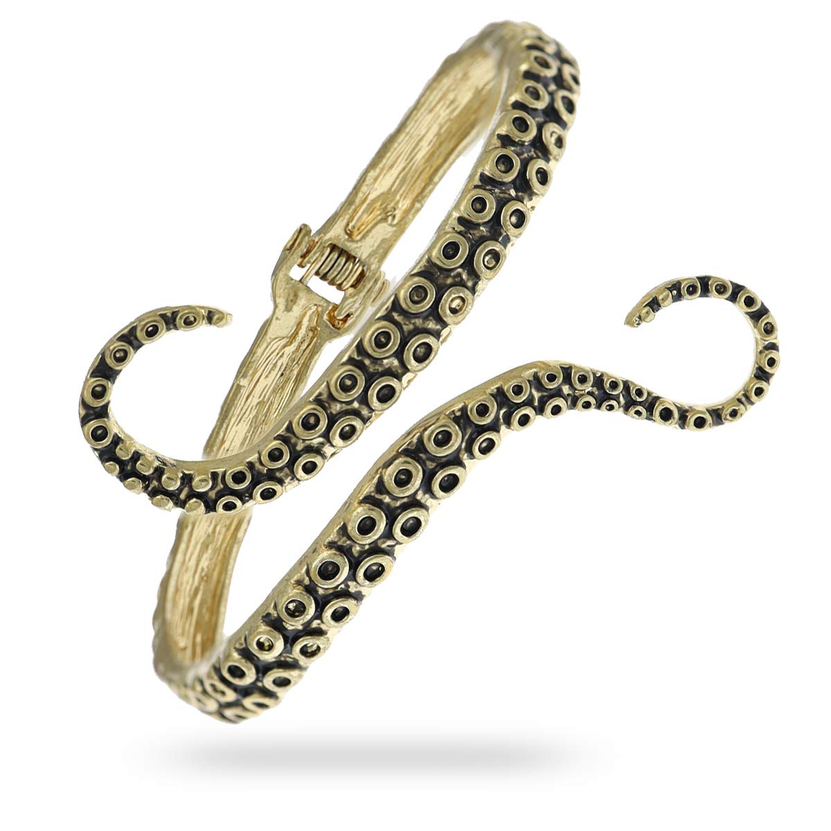 RechicGu Octopus Tentacle Bracelet - Gothic Sea Creature Jewelry with Hinged Cuff Design for Women - Perfect for Halloween, Cosplay, and Dark Fashion Accessories
