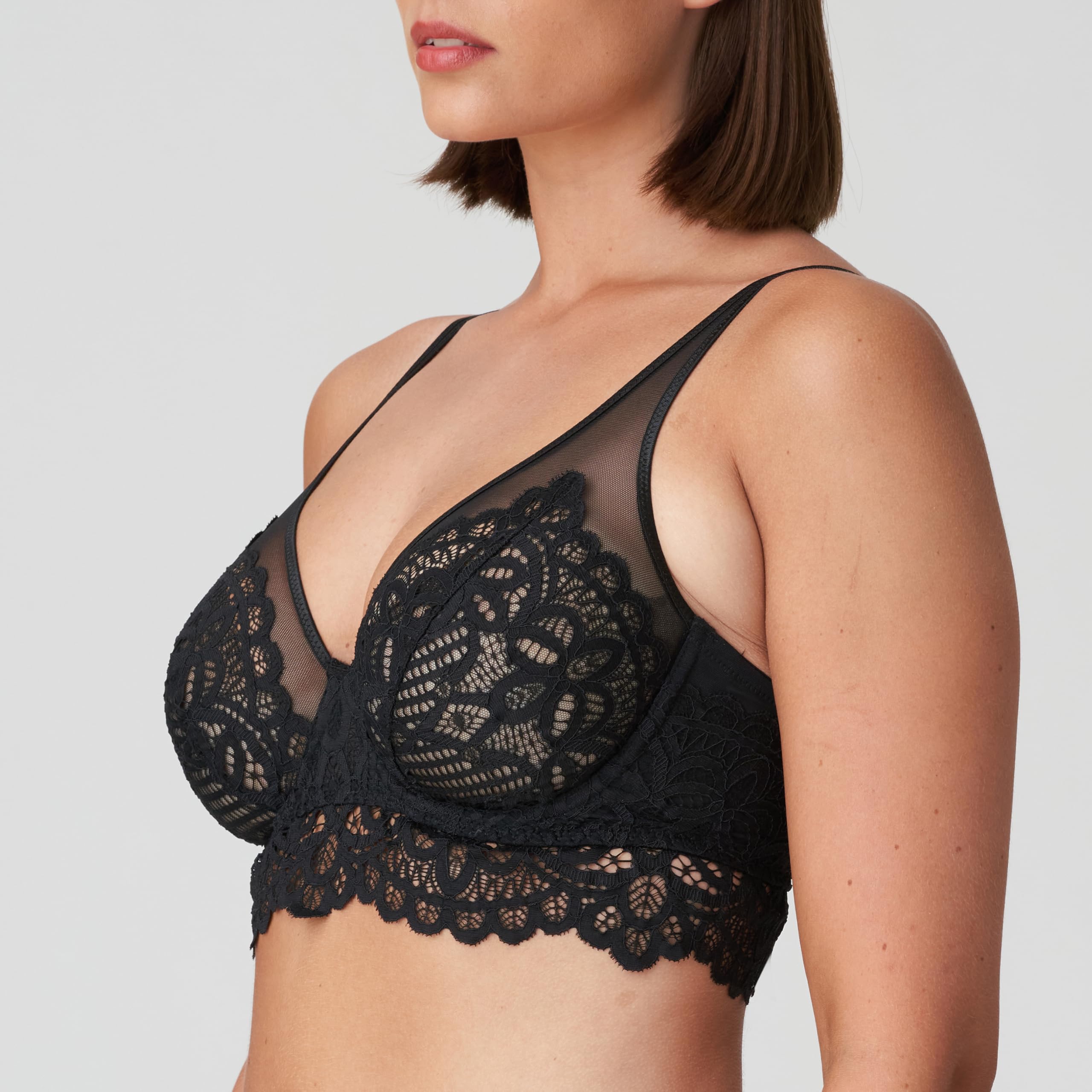 PrimaDonna First Night Plunge Longline Bra - Sexy Lace Underwire Push Up Bra for Women, Perfect for Date Night & Special Occasions