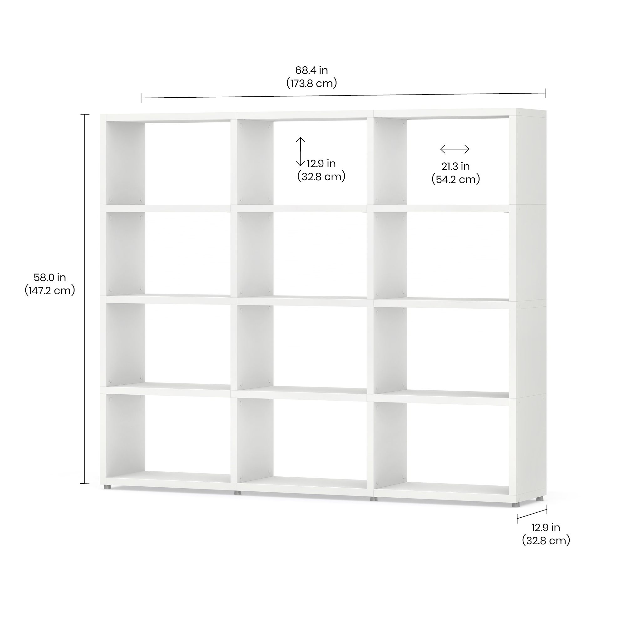 BOON Cube Storage Shelf Organizer - 3x4 Rectangular Modular Bins for Kids Toys, Books & Home Organization - Perfect for Playrooms, Bedrooms & Closets