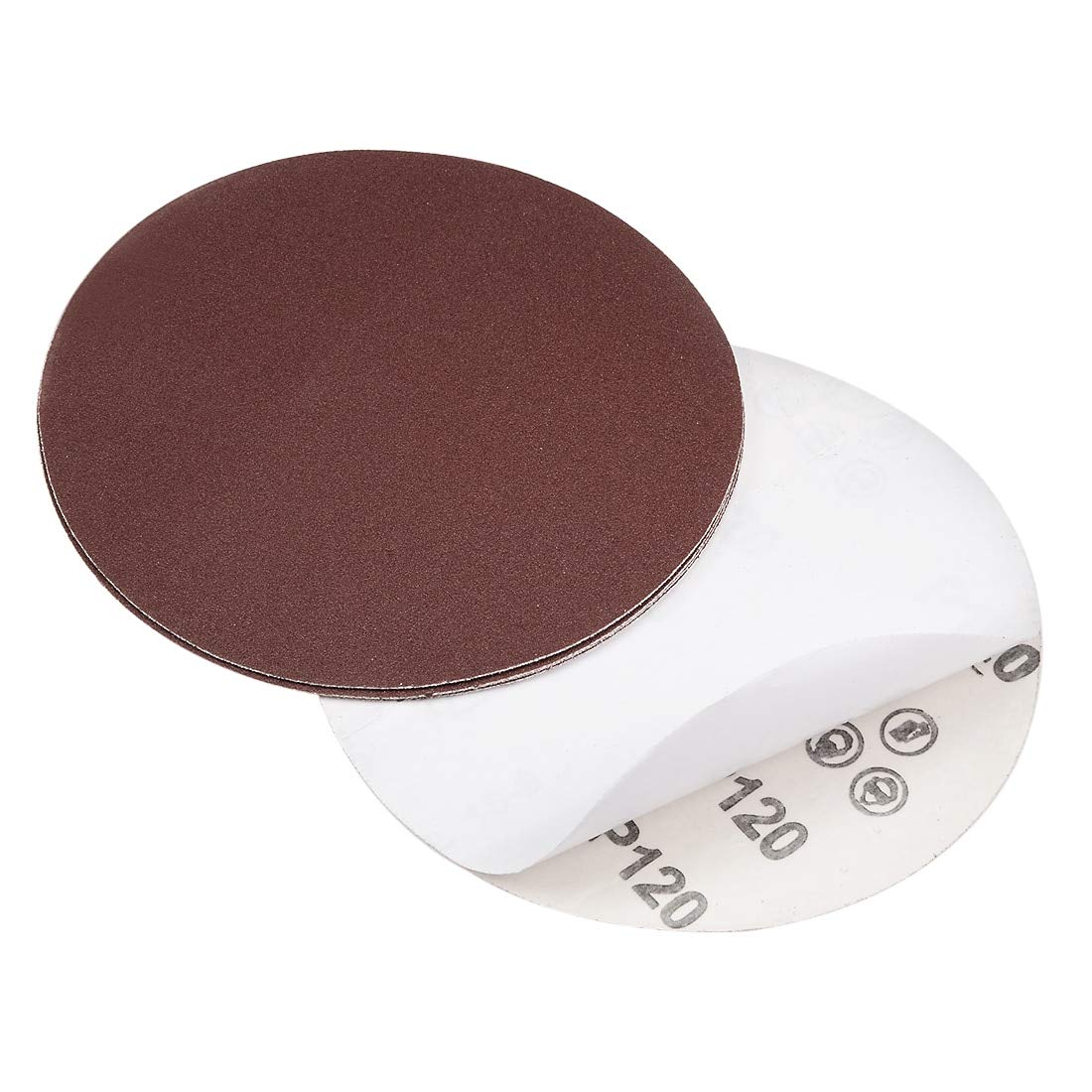 6-Inch 120-Grit PSA Sanding Discs - 5Pcs Aluminum Oxide Adhesive-Backed Sandpaper Sheets for Random Orbital Sander - Perfect for Woodworking, Metal Polishing & DIY Projects