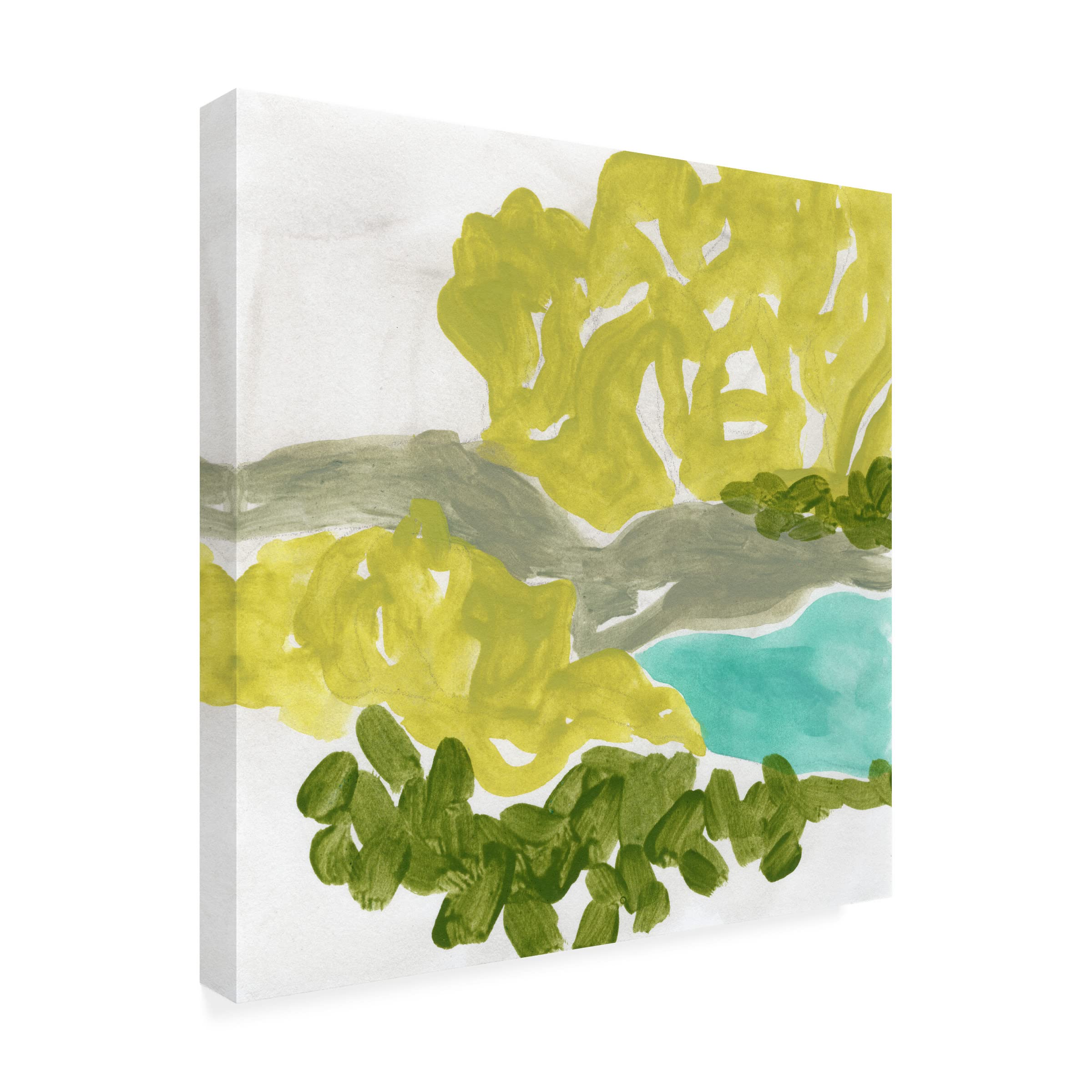 Trademark Fine Art 'Landscape Cameo VII' Canvas Wall Art Print by June Erica Vess - Nature Scenery Painting for Living Room, Bedroom & Office Decor