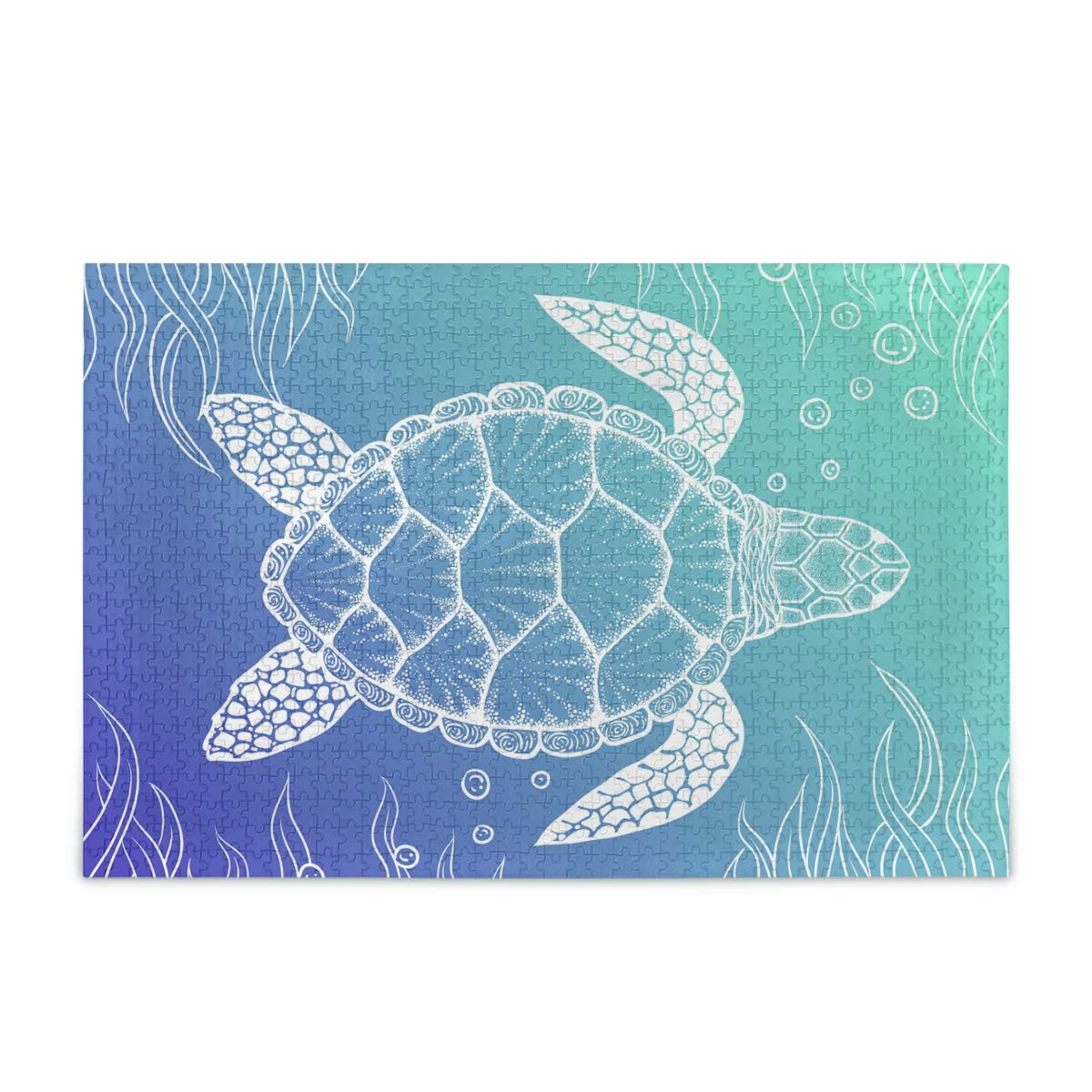 1000 Piece Jigsaw Puzzle for Adults & Teens - Sea Turtle & Seaweed Ocean Theme Challenging Puzzle Game (20