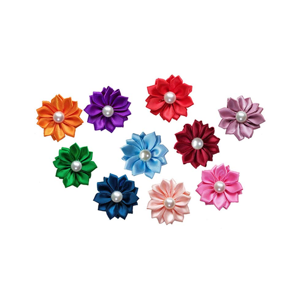 10PCS Floral Hair Bands for Dogs & Cats - Pet Hair Accessories, Bow Ties & Rubber Bands - Perfect for Grooming, Pet Parties & Photo Shoots