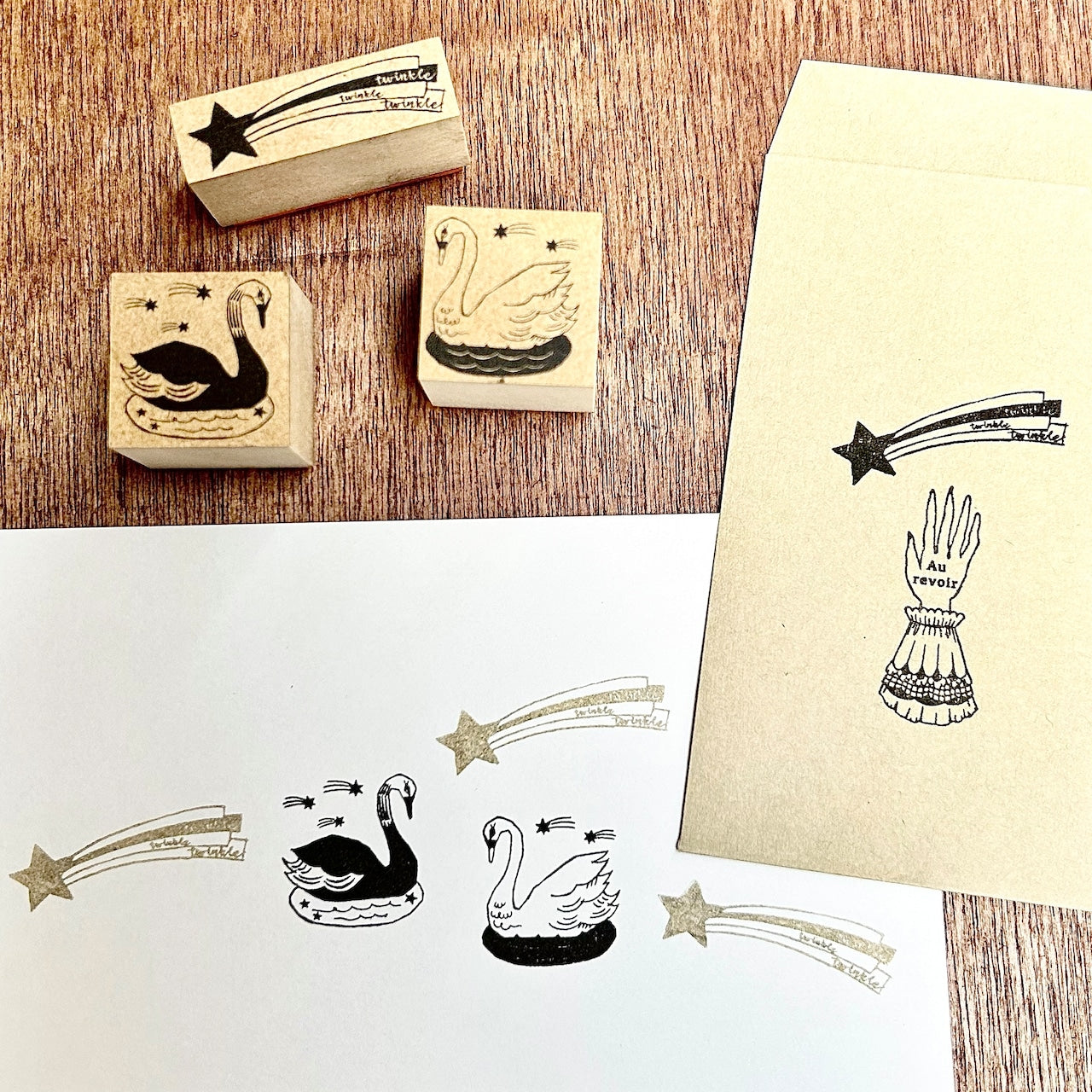 Kinotorico Wooden Rubber Stamp - Black Swan Design for Scrapbooking, Card Making & DIY Crafts | Handmade Stamps for Artists & Crafters
