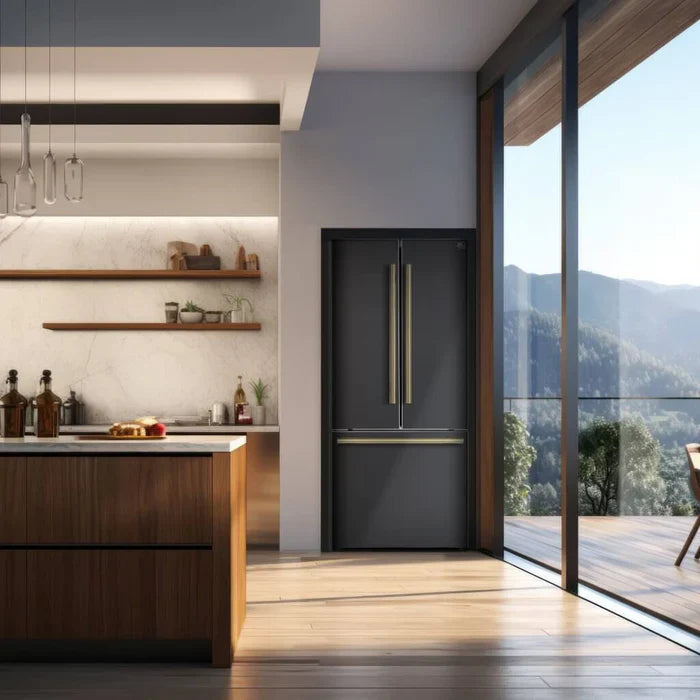 Forno Espresso Gallipoli 30 Inch 17.5 cu. ft. French Door Refrigerator with Ice Maker - Stainless Steel FFFFD1974 - Perfect for Modern Kitchens & Entertaining