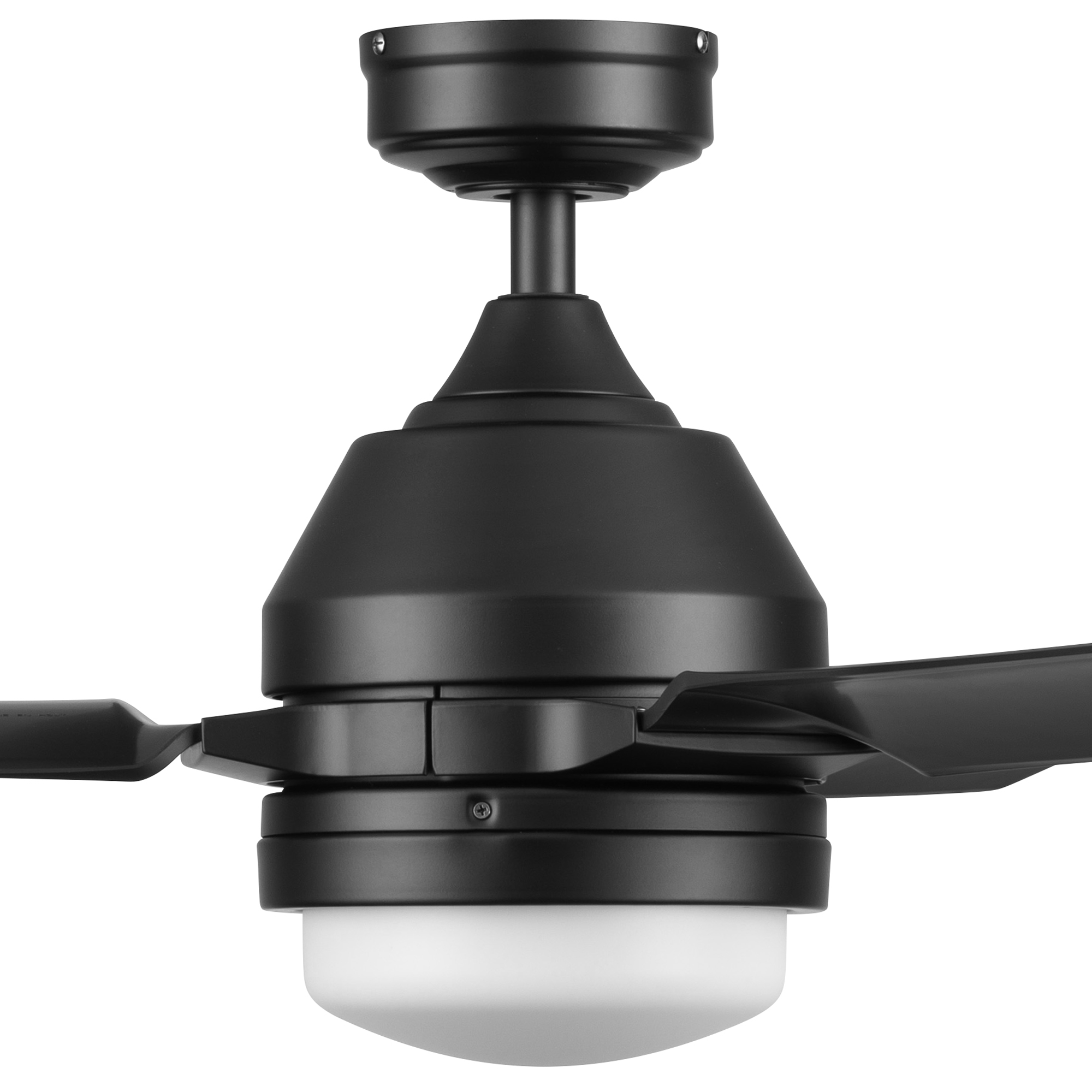 54 Inch Honeywell Port Isle Matte Black Ceiling Fan with Light Kit & Remote Control - Perfect for Living Room, Bedroom, and Outdoor Patio Cooling