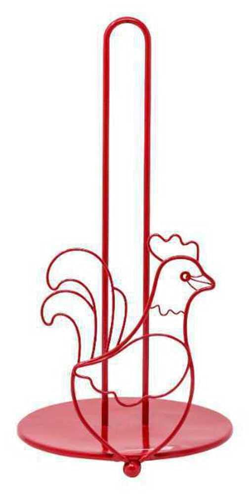 Vintage Red Rooster Paper Towel Holder - Rustic Farmhouse Bathroom & Kitchen Decor Organizer for Towels, Napkins & Utensils - Perfect for Country Style Homes, Restaurants and Cozy Cottage Spaces