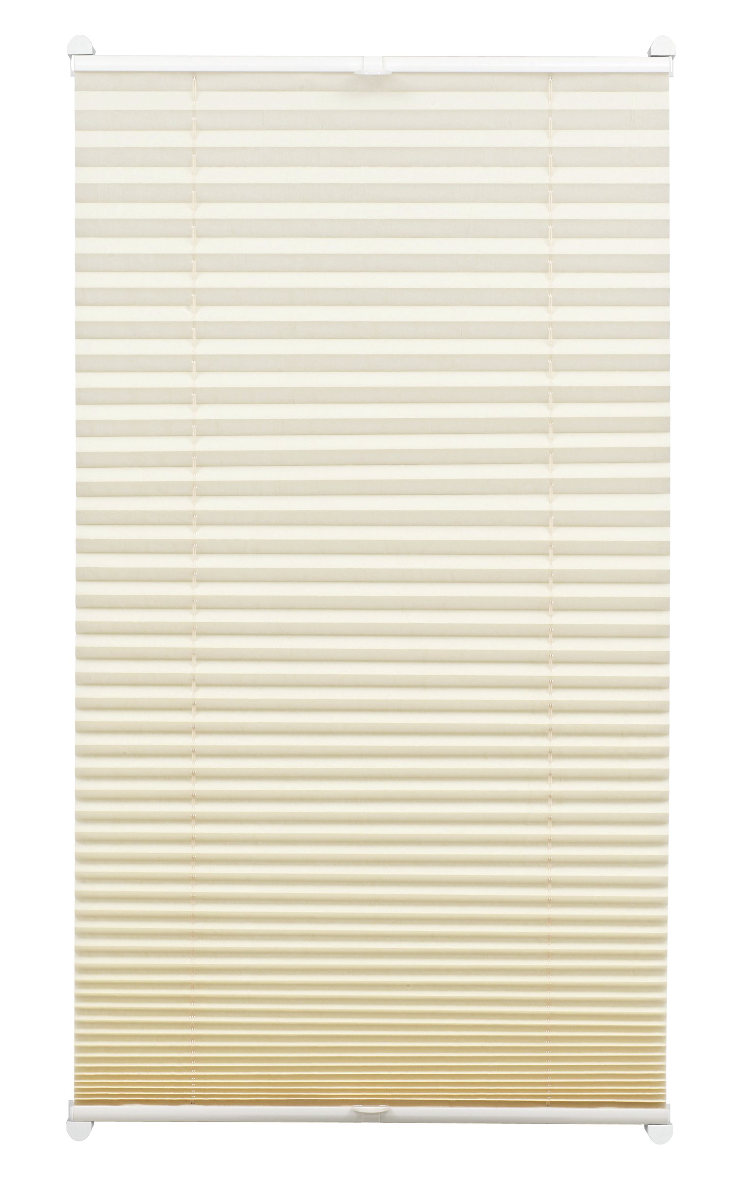 EASYFIX Pleated Blind for Clamping - Opaque Folding Window Shade with Mounting Kit, Dual Operating Rails, Ivory 80x130cm (WxH) - Perfect for Kitchens, Bathrooms & Office Privacy