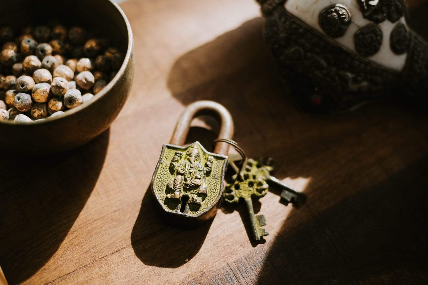 Ganesh Lock - High Security Padlock with Key for Home, Gym, Locker & Outdoor Use - Durable Metal Lock for Gates, Storage & Travel